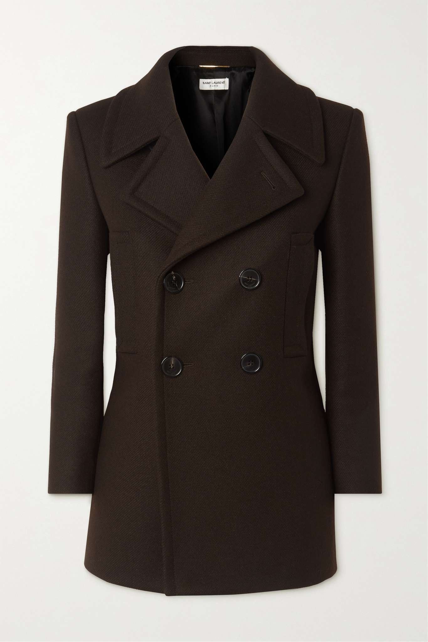 Saint Laurent Paris o1b1hav110525 723593 Double-Breasted Peacoat Wool Gabardine Size M / US 6-8 / IT 42-44 - 1 Thumbnail