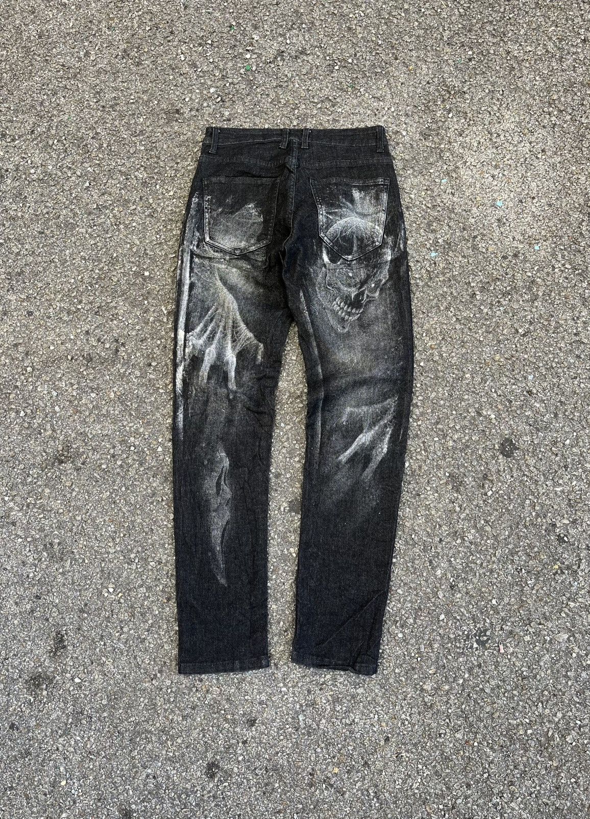 Hysteric Glamour Black Slim Fit Skinny Skull Scream Ghost Skeleton Jeans Size US 28 / EU 44 - 8 Thumbnail