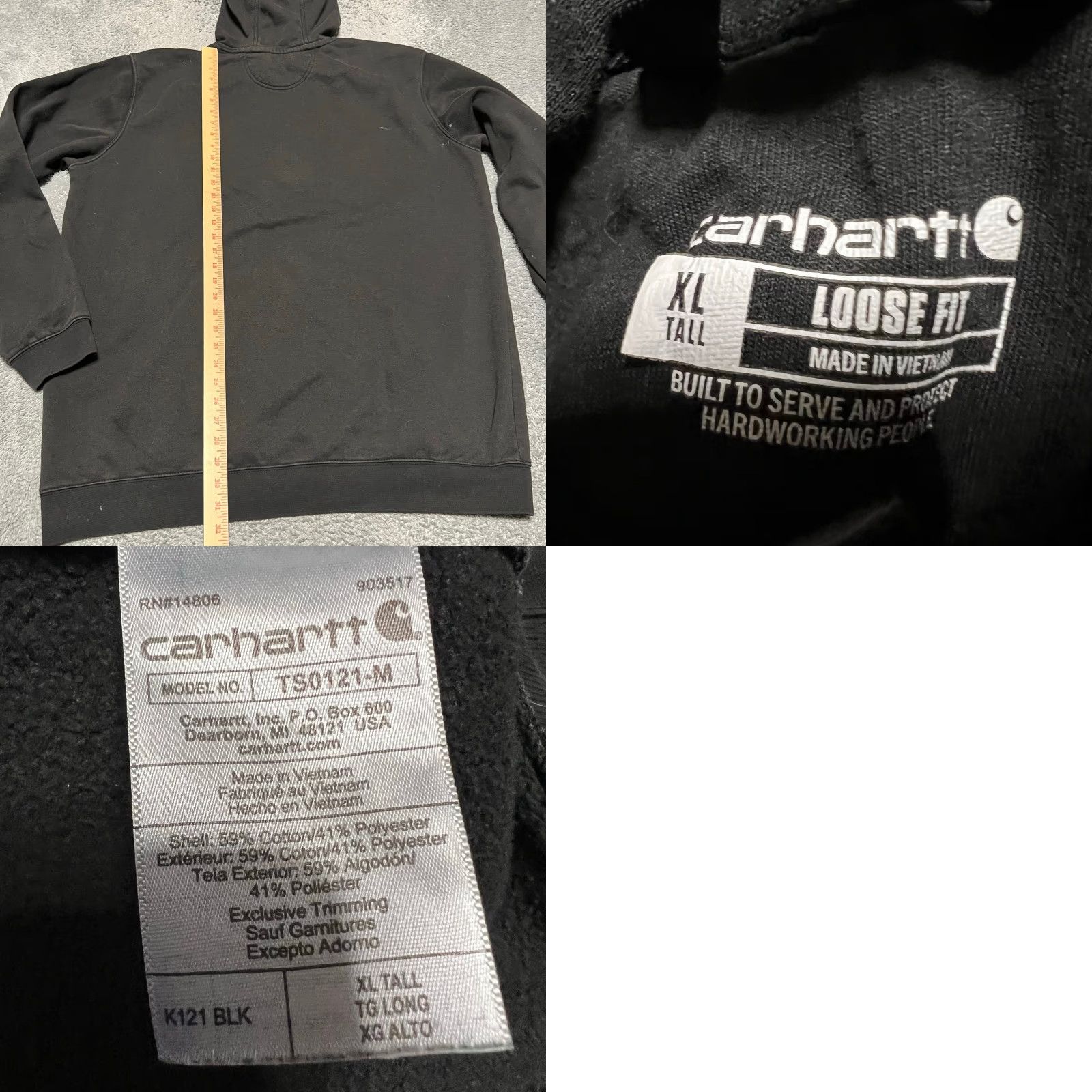 Carhartt VINTAGE Carhartt Hoodie Mens XL Tall Loose Fit Sweatshirt Workwear Black Mens XL Tall Carhartt Hoodie Black Size US XL / EU 56 / 4 - 8 Thumbnail