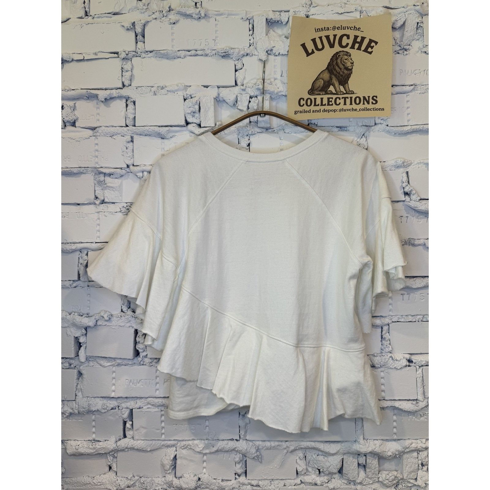 Cinq a Sept Cinq à Sept Womens XS White Ruffle Tiered Short Sleeve Top Size XS / US 0-2 / IT 36-38 - 2 Thumbnail