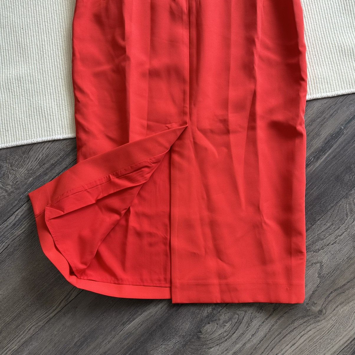 MILLY Milly Bria Off-the-Shoulder Midi Coral Dress Size XS / US 0-2 / IT 36-38 - 5 Thumbnail