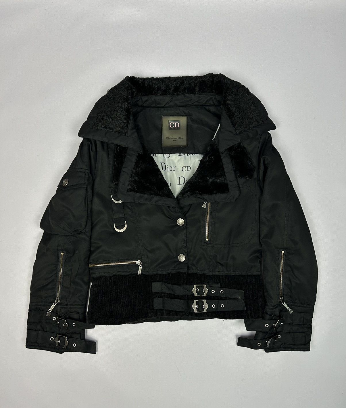 image of Christian Dior Monsieur x John Galliano Cd Christian Dior Paris Vintage Faux Fur Details Jacket 90'