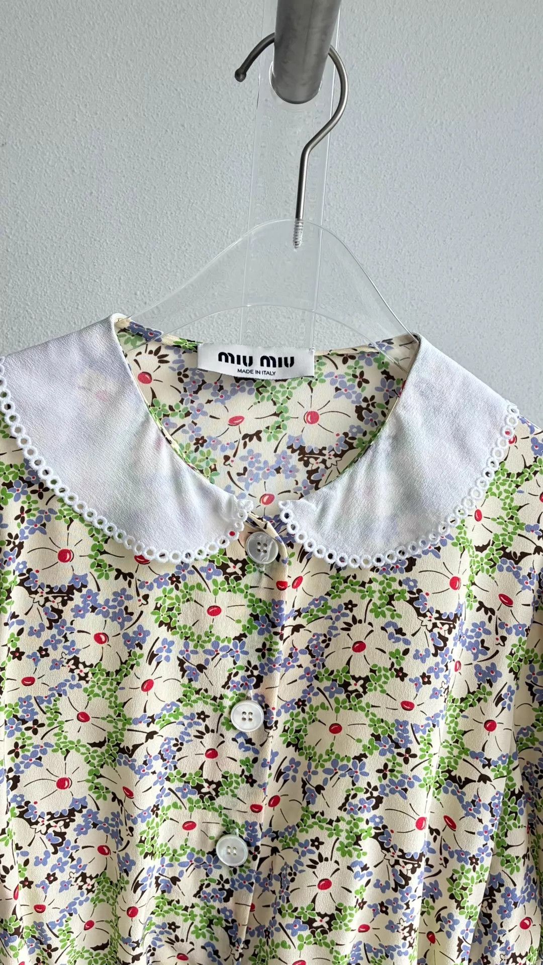 Miu Miu MIU MIU Floral Silk Peter Pan Collar Short Sleeve Shirt 38 Size XS / US 0-2 / IT 36-38 - 3 Thumbnail