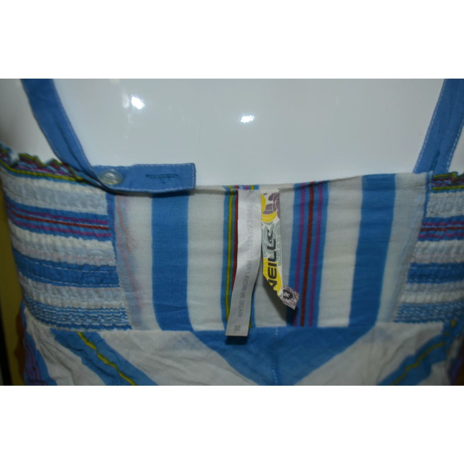 O'Neill Womens Jrs Medium O'Neill Tank Shirt Striped Surfing Sleeveless White Cotton Blend 90s Beach Womens Size M / US 6-8 / IT 42-44 - 4 Thumbnail