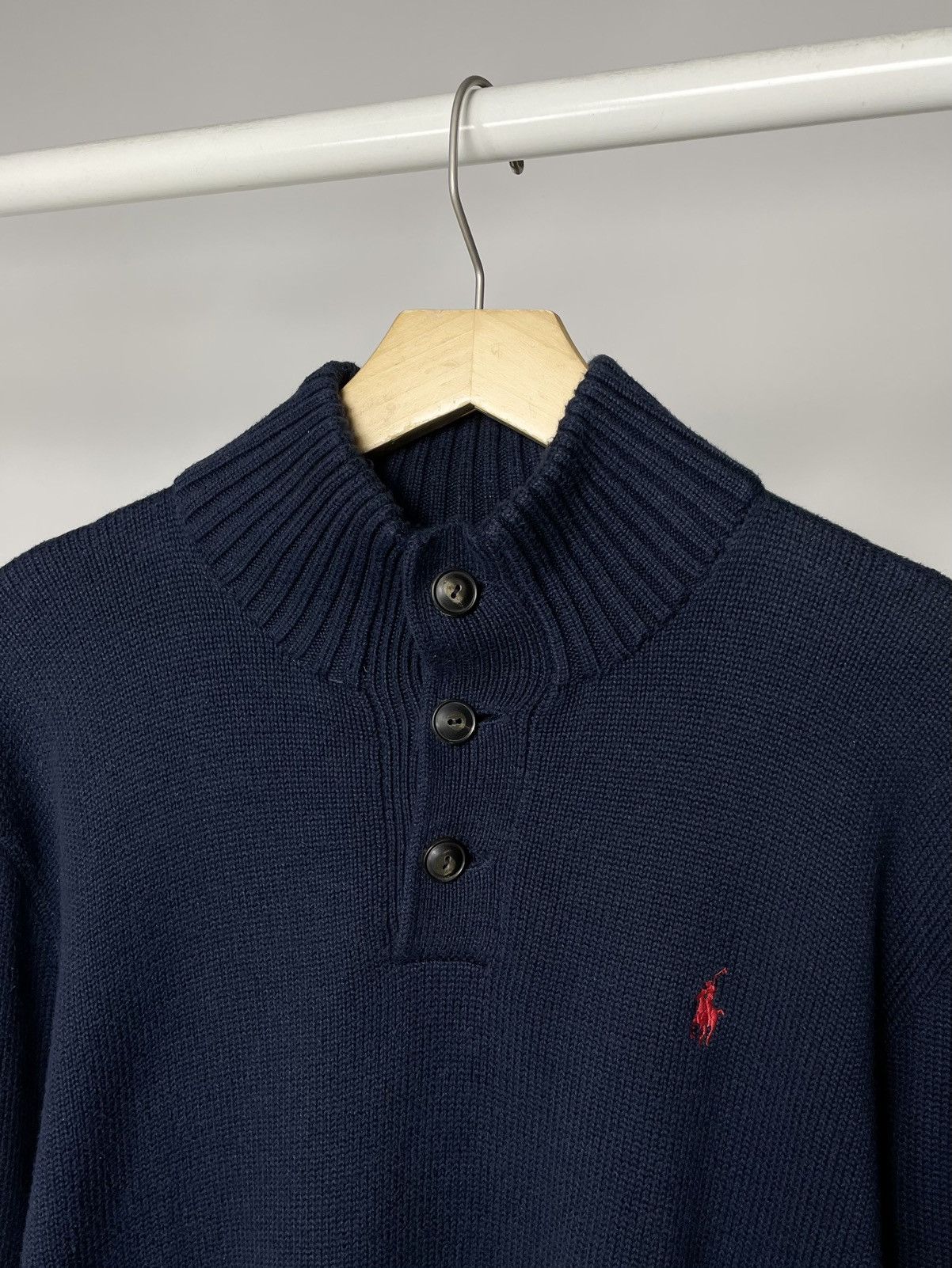 Polo Ralph Lauren Polo by Ralph Lauren High Collar Button up Blue Sweater Knit Size US M / EU 48-50 / 2 - 4 Thumbnail