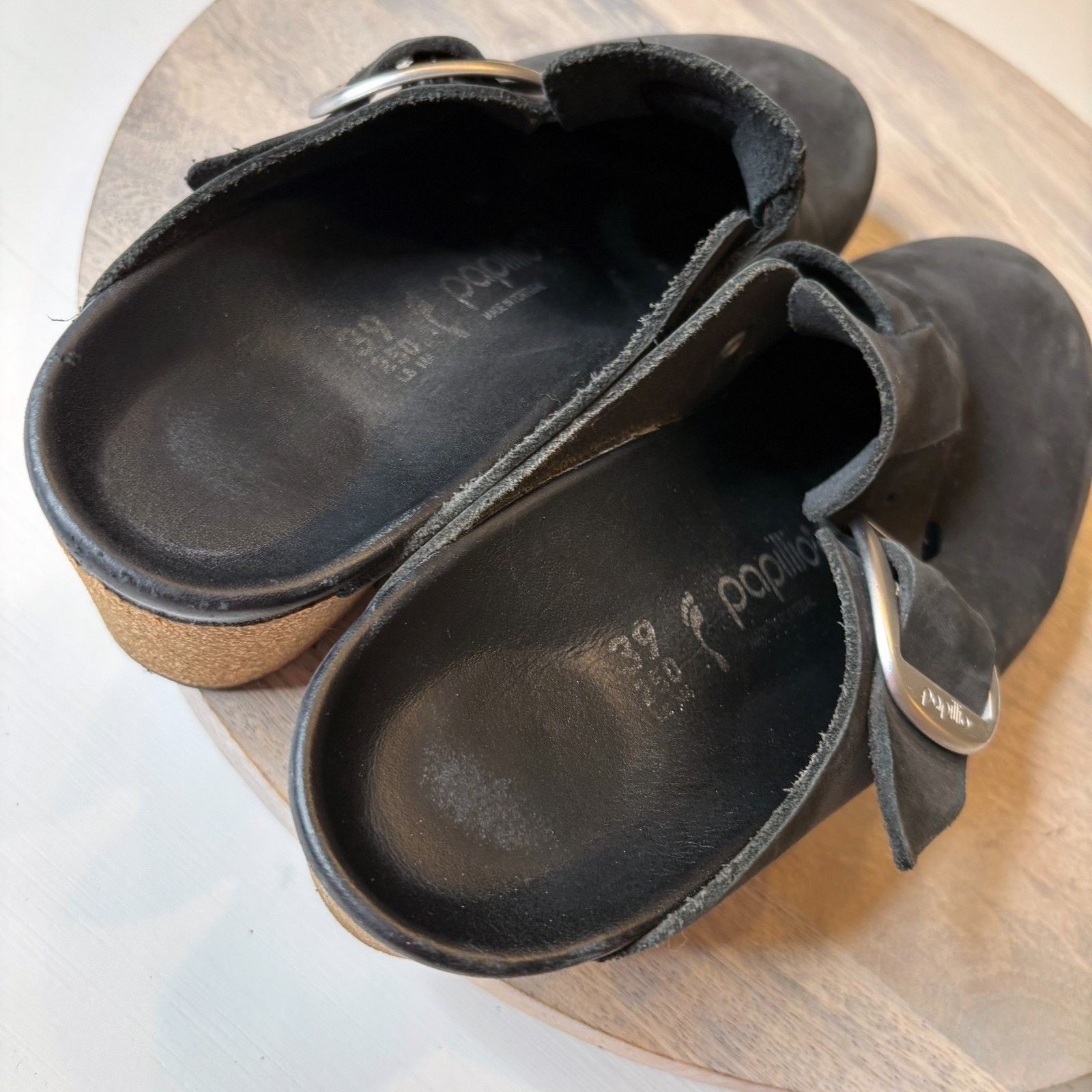 Birkenstock PapilliovMary Black Suede Leather Wedge Clogs 39 US Size 8 Size US 8 / IT 38 - 9 Thumbnail