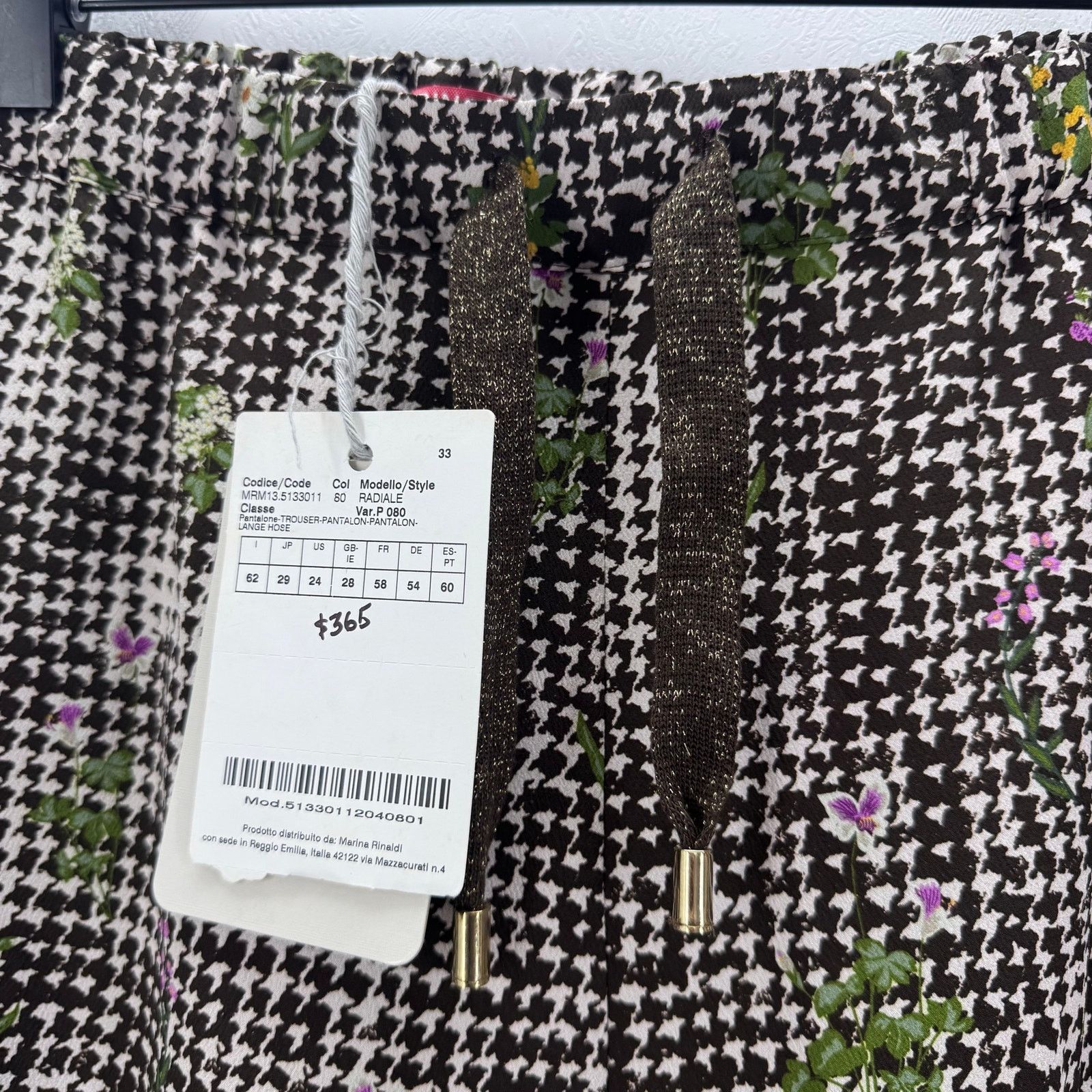 Marina Rinaldi Marina Rinaldi Radiale Floral Houndstooth Jogger Wide Leg Size 24" / US 00 / IT 34 - 3 Thumbnail