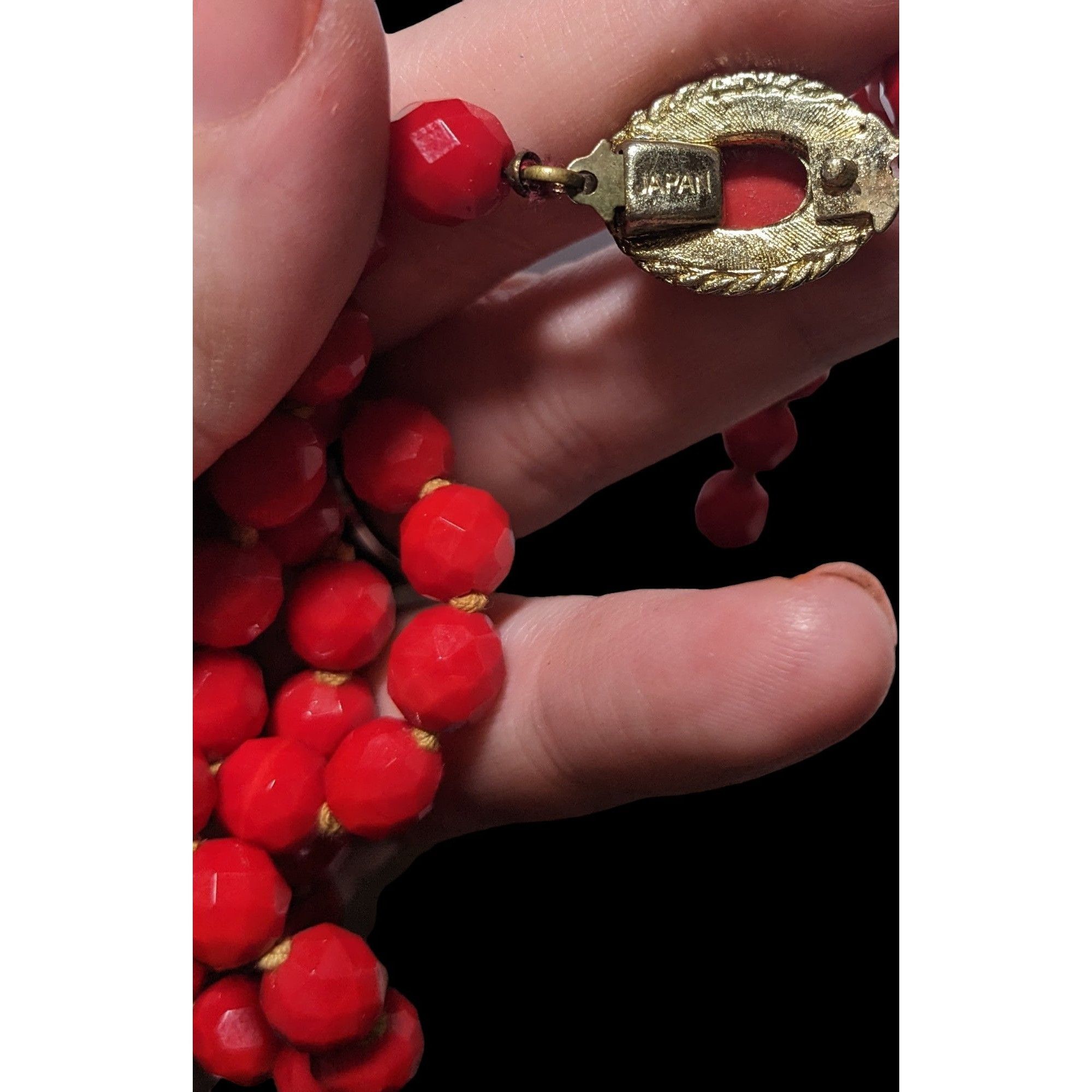 Other Vintage Japanese Red Glass Beaded Necklace Size ONE SIZE - 5 Thumbnail