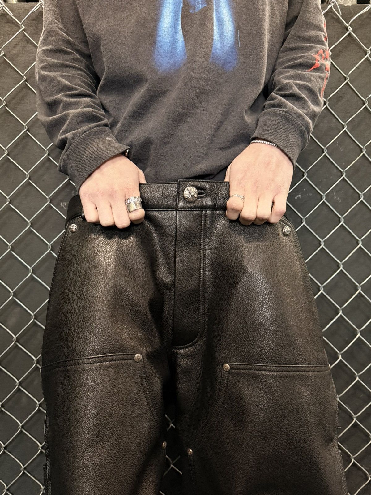 Chrome Hearts Chrome hearts calf leather black double knees Size US 36 / EU 52 - 2 Thumbnail