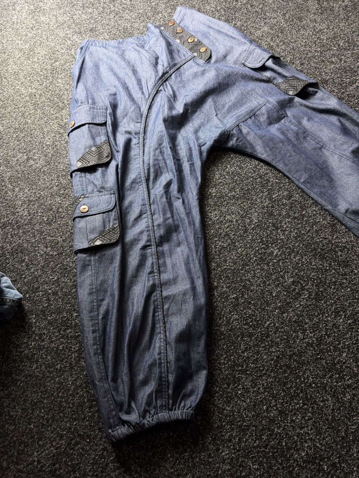 Avant Garde Japanese Denim Cargo Utility Asymmetric Pants