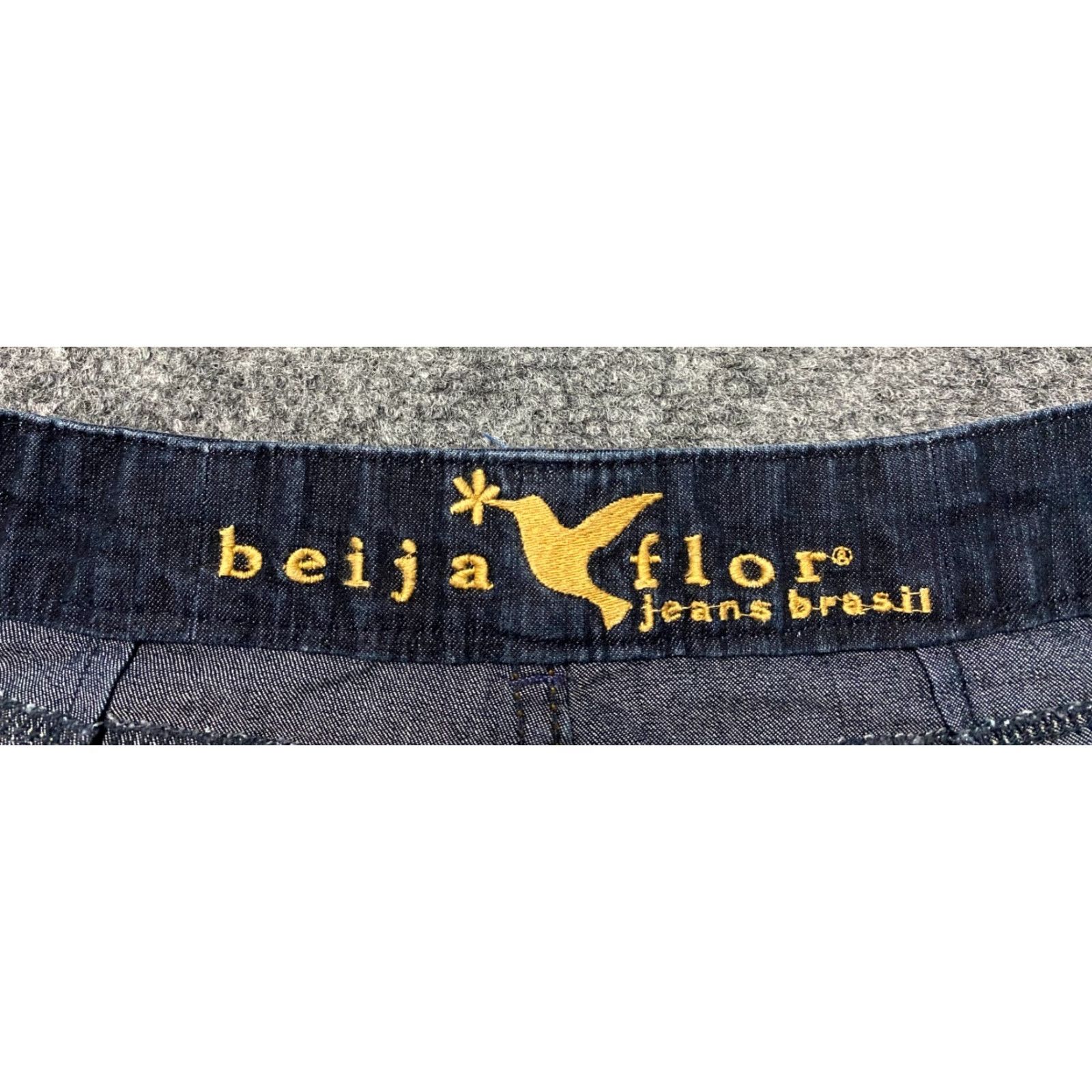 Vintage Beija Flor Jeans Brasil Women's Size 12 Blue Stretch Bird Embroidered Size 34" / US 12 / IT 48 - 3 Thumbnail
