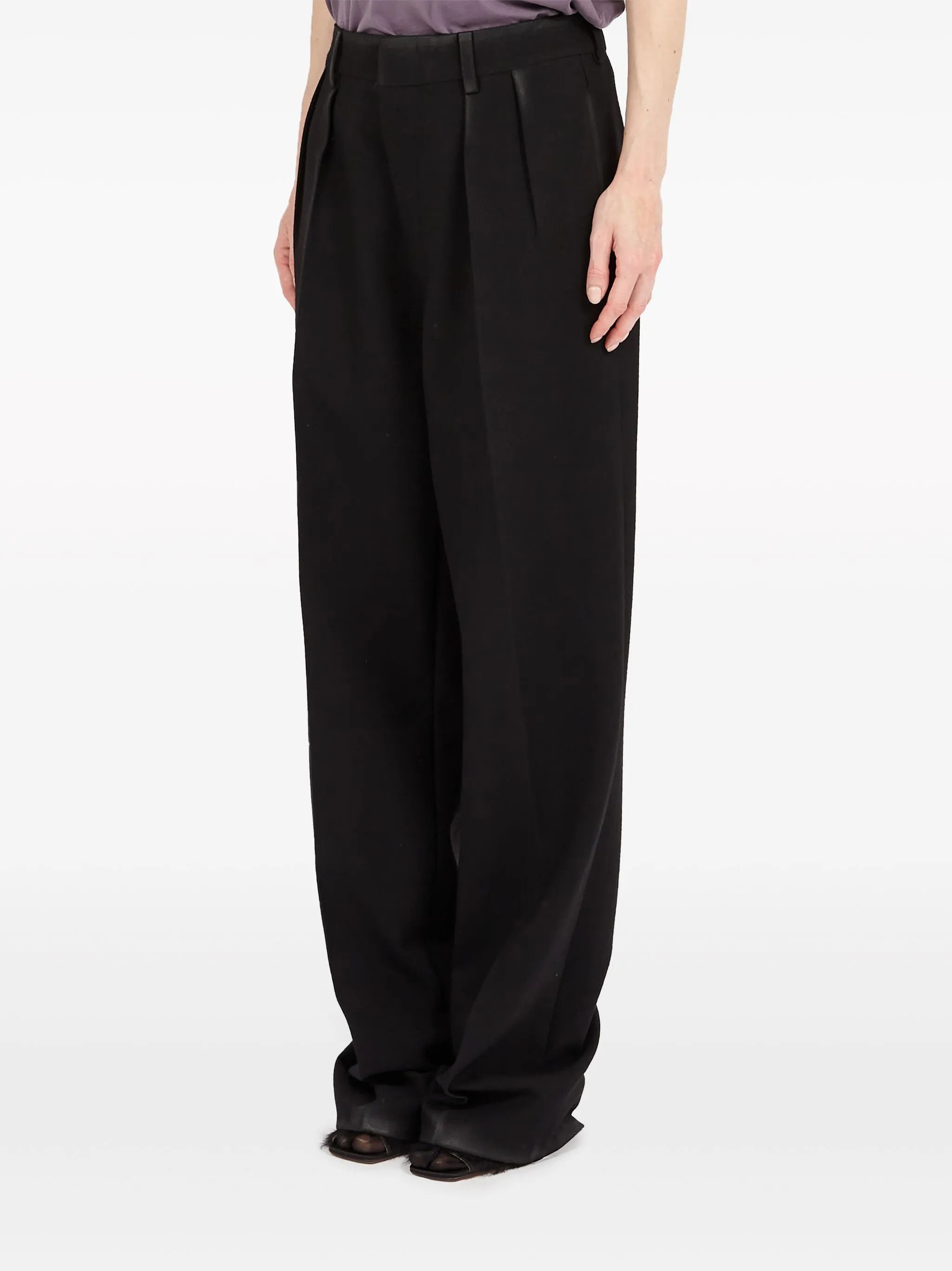 Maison Margiela o1w1db11225 Straight-Leg Gabardine Wool Trousers in Black Size US 36 / EU 52 - 4 Thumbnail