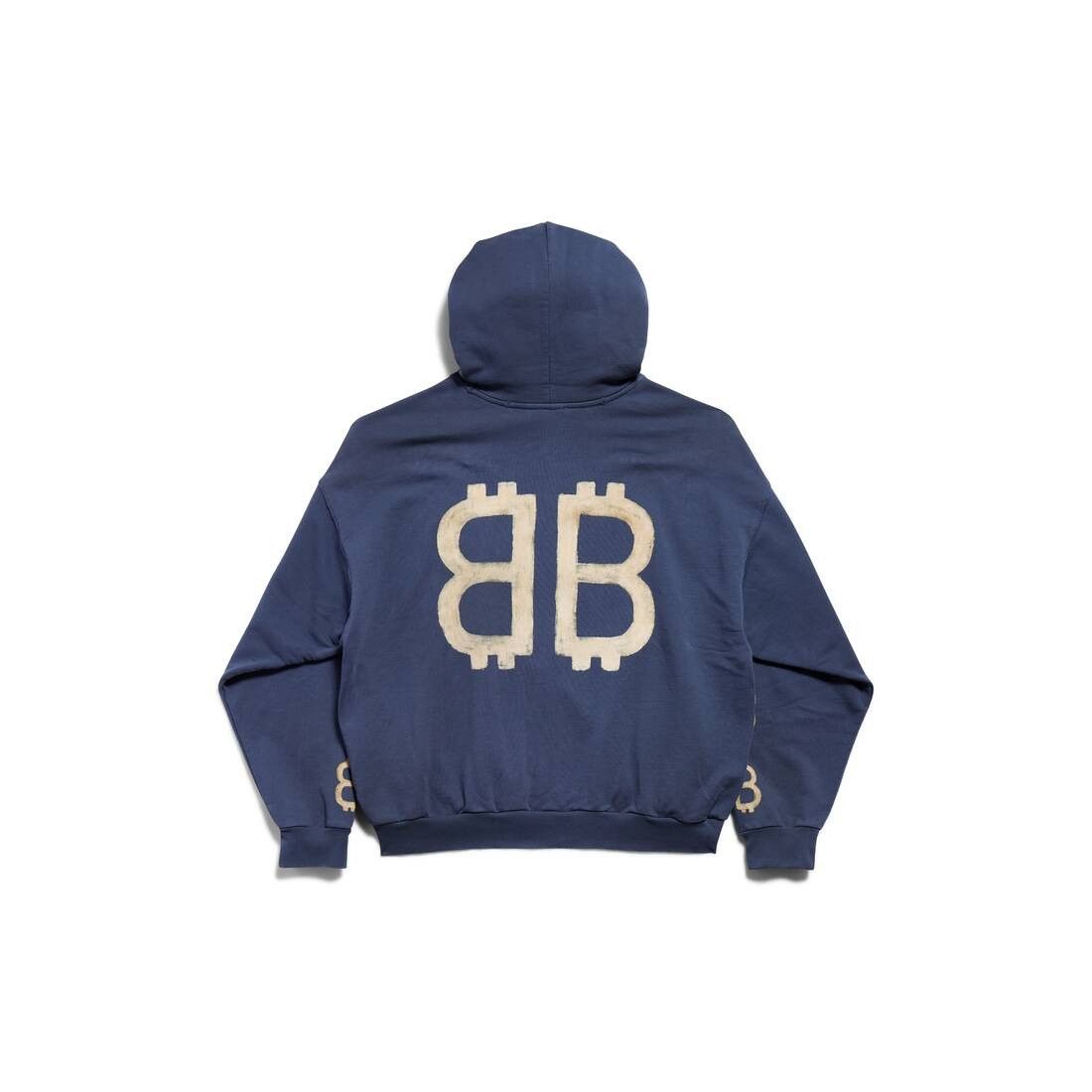 Balenciaga o1srvl11e1025 Crypto Hoodie Medium Fit in Blue Size US M / EU 48-50 / 2 - 6 Thumbnail