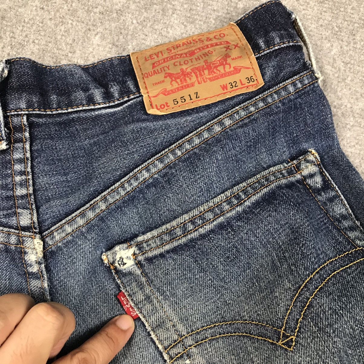 Japanese Brand × Levi's Vintage Clothing Levi’s 551Z Big E Selvadge Denim Distressed Jeans Pants Size US 30 / EU 46 - 12 Thumbnail