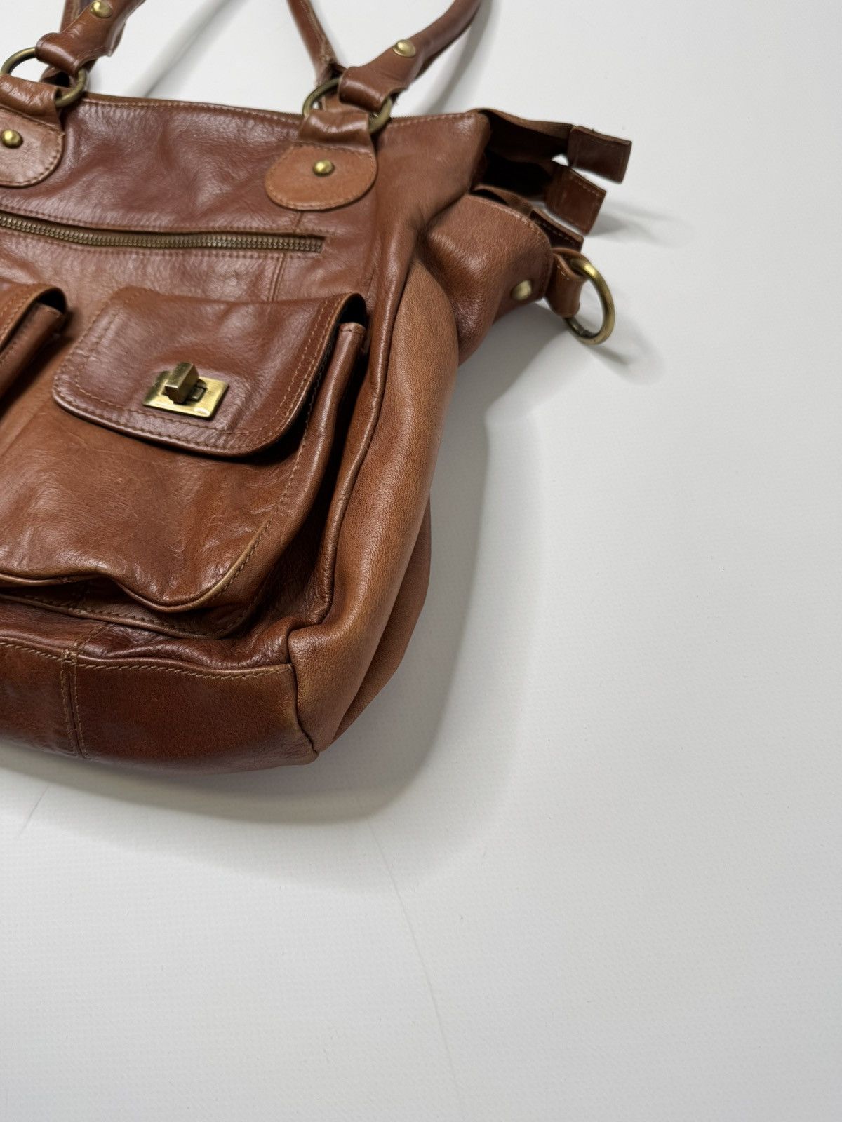 Vintage Vintage leather bag y2k avant garde swag classy retro 90s 00 Size ONE SIZE - 4 Thumbnail