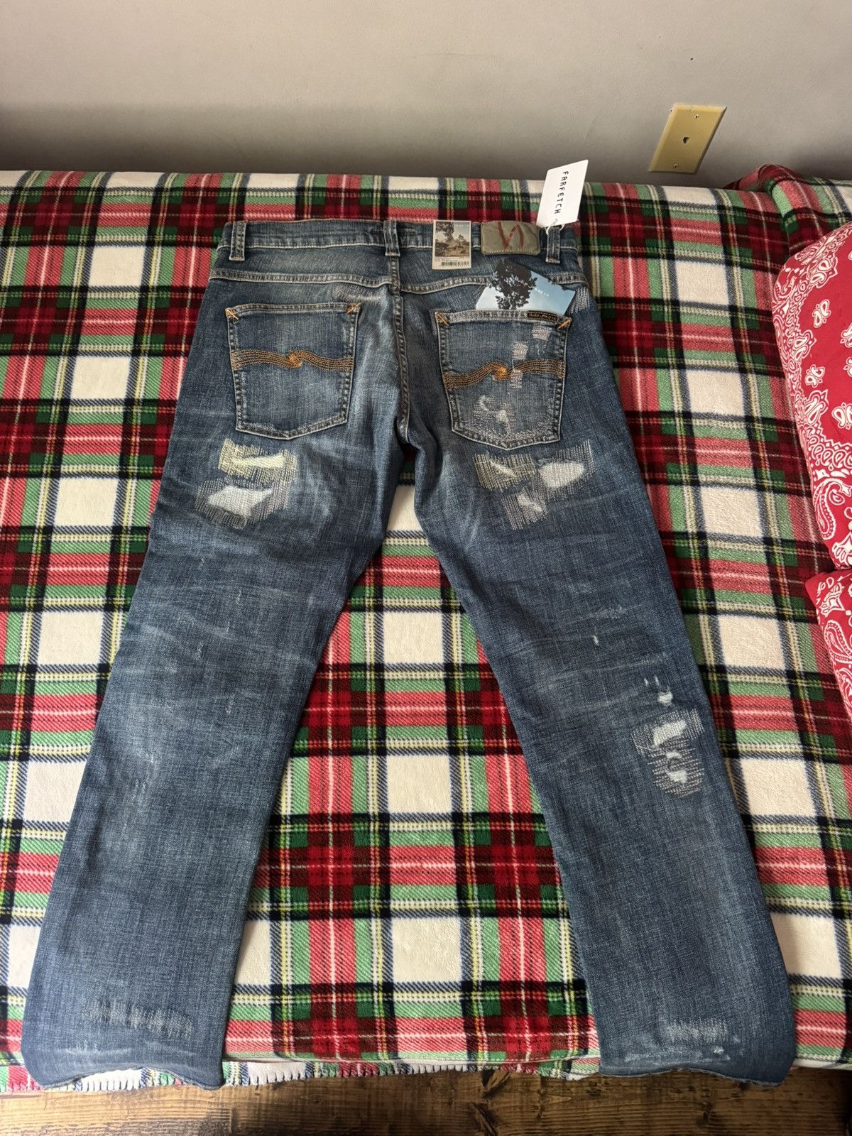 Nudie Jeans Nudie Jeans Grim Tim Distressed Jeans Size US 33 - 2 Thumbnail