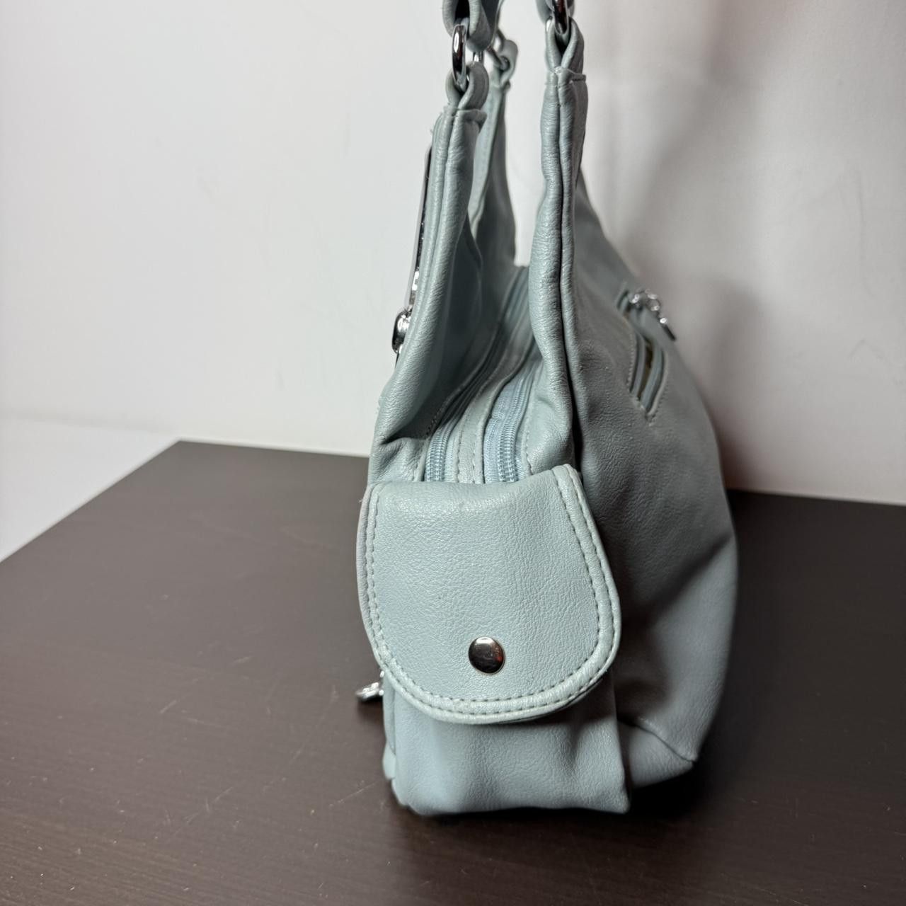 Vintage Vintage Real Leather Bag 2000s y2k Turquoise Womans Size ONE SIZE - 3 Thumbnail
