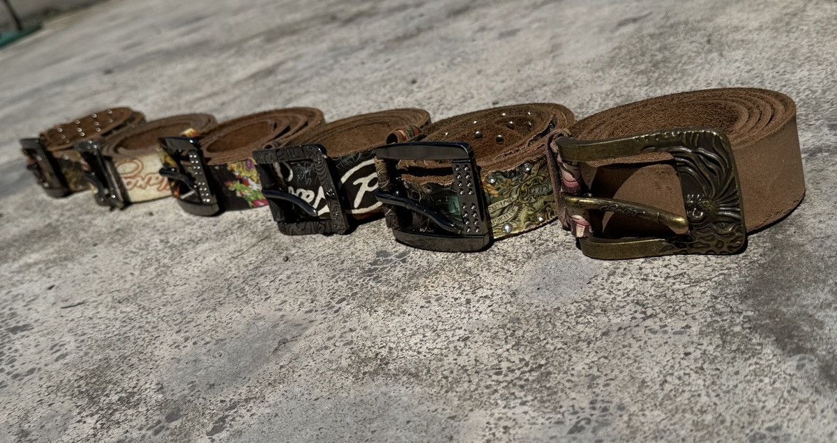 Ed Hardy × Vintage Ed Hardy X Christian Audigier Tattoo Art Leather Belts Size ONE SIZE - 5 Thumbnail