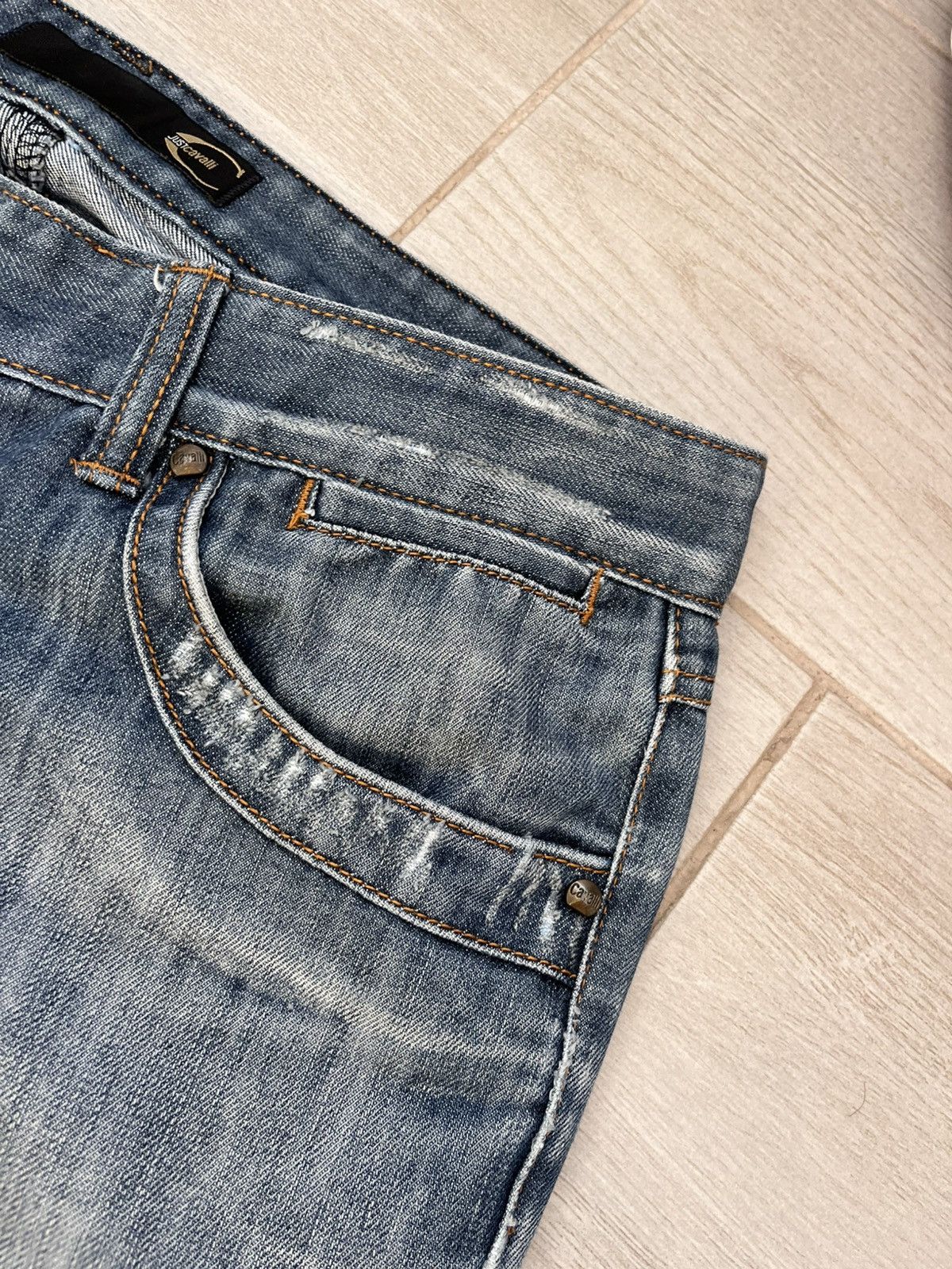 Just Cavalli × Vintage Vintage 00s Just Cavalli jeans faded distressed denim Y2K Size US 34 / EU 50 - 8 Thumbnail