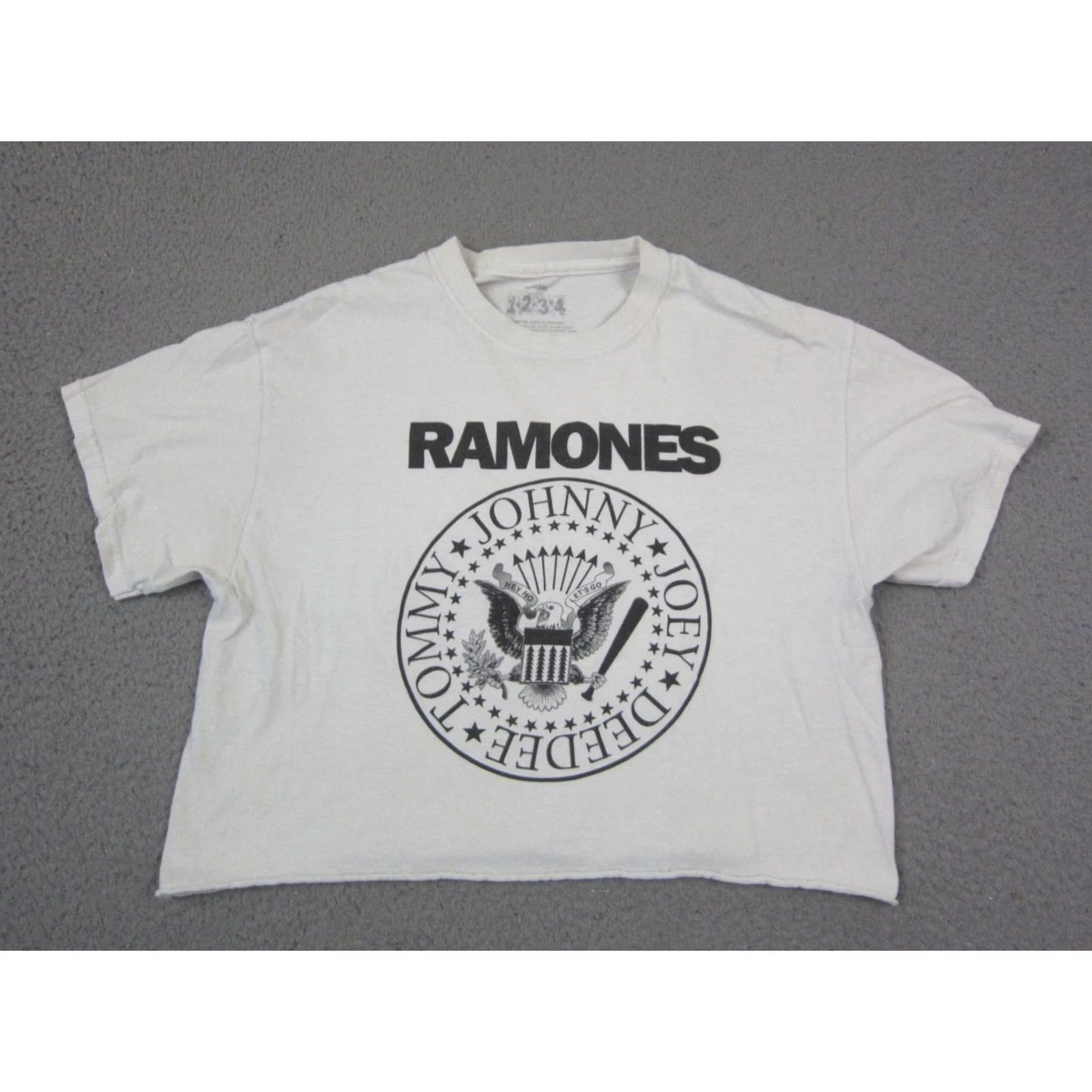 Vintage VINTAGE Ramones Shirt Womens M White Cropped Crew Neck Short Sleeve Classic 90s Womens Ramones Shirt Size M / US 6-8 / IT 42-44 - 2 Thumbnail