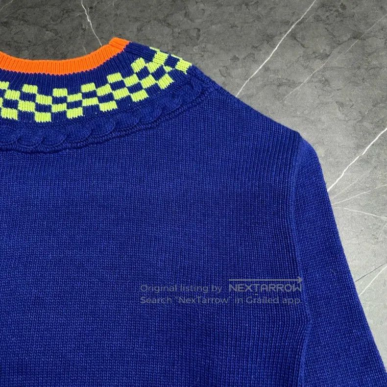 Louis Vuitton Louis Vuitton Damier plaid jacquard V-neck knit sweater Size US M / EU 48-50 / 2 - 7 Thumbnail