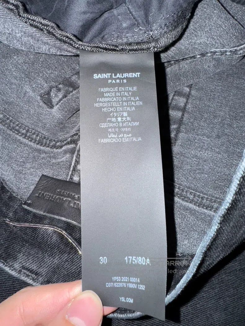 Saint Laurent Paris Saint Laurent Paris Glue Splatter Black Grey Men's Jeans Size US 30 / EU 46 - 5 Thumbnail