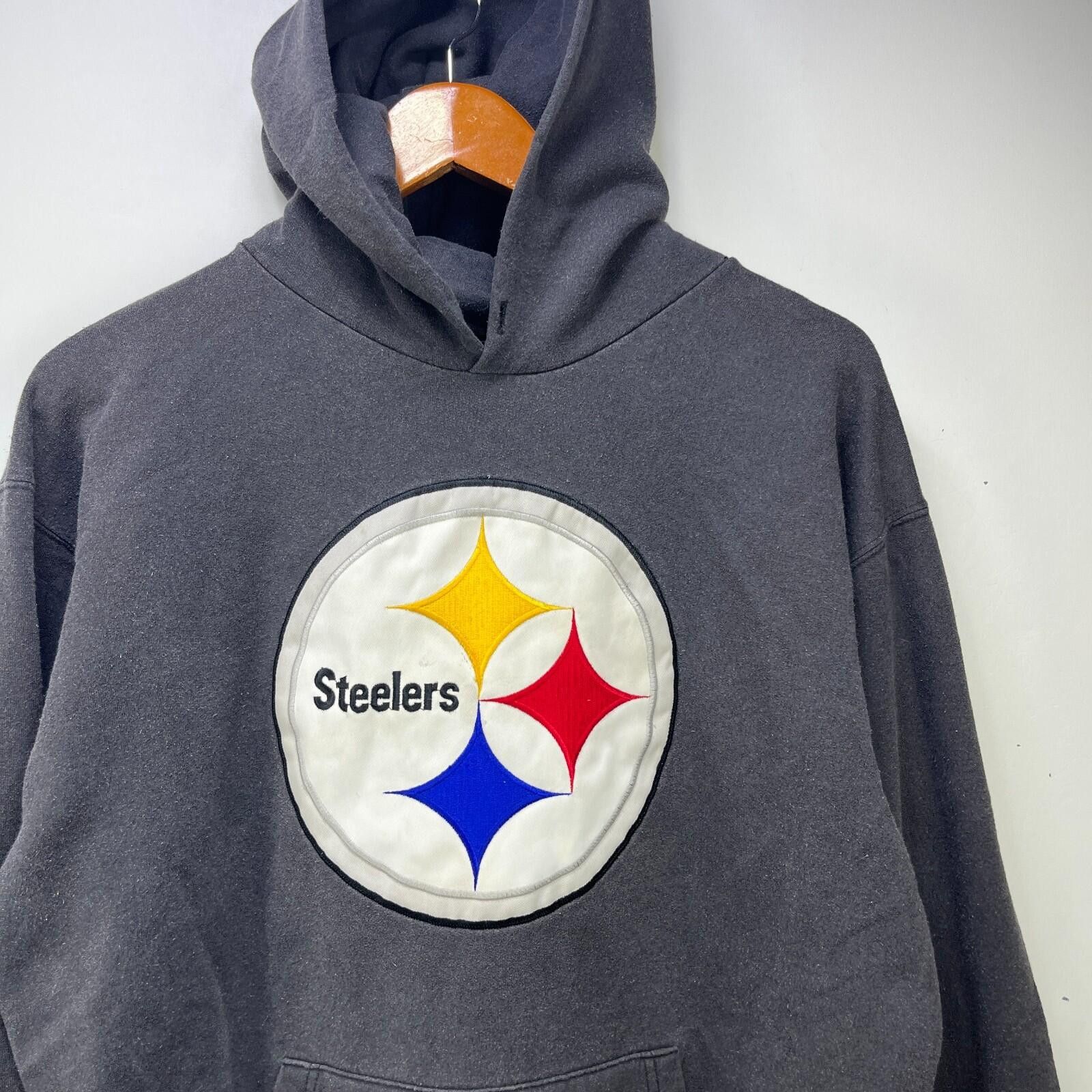Reebok Vintage Pittsburgh Steelers Sun Faded Logo Pullover Hoodie M Size ONE SIZE - 2 Thumbnail