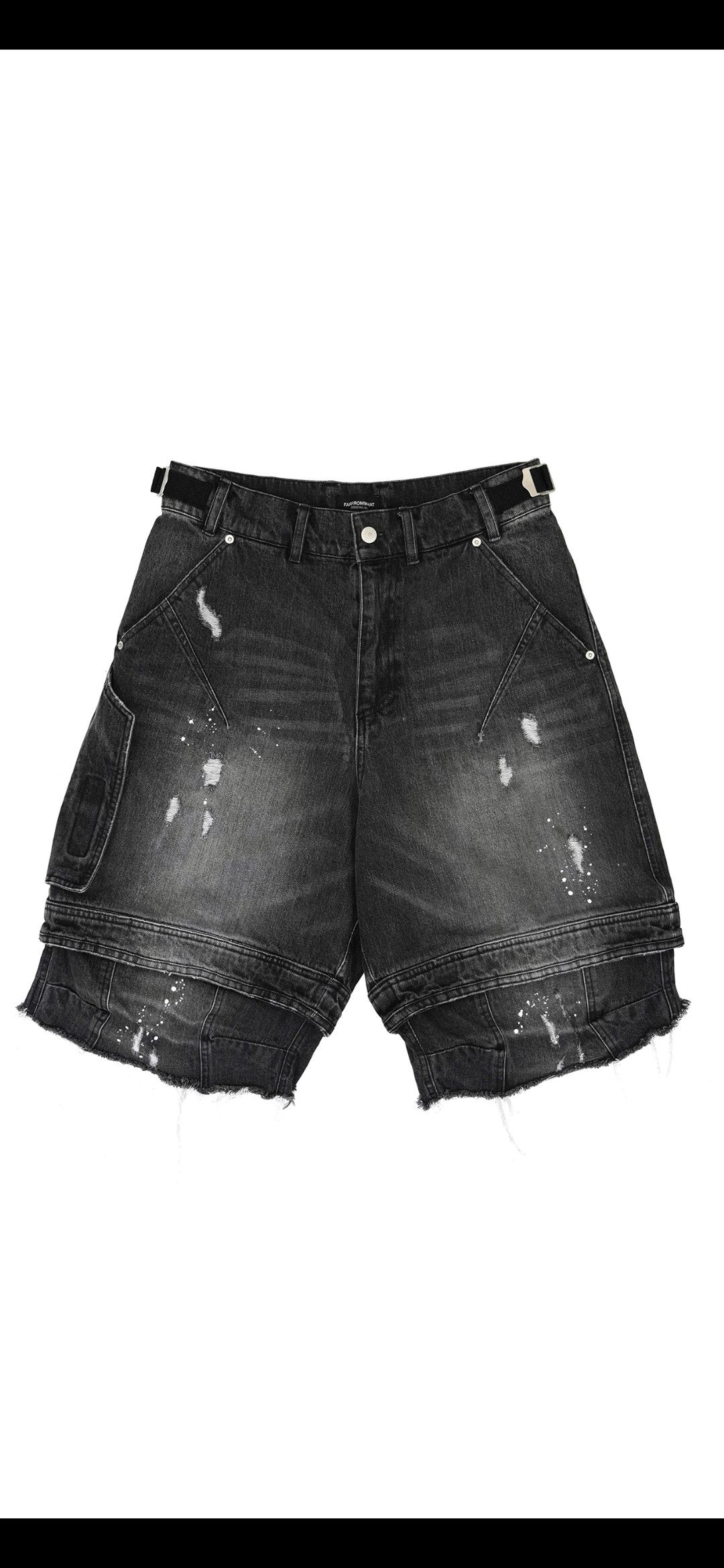Japanese Brand FAR LAYERED WORK SHORTS PANTS BLACK Size US 30 / EU 46 - 1 Thumbnail