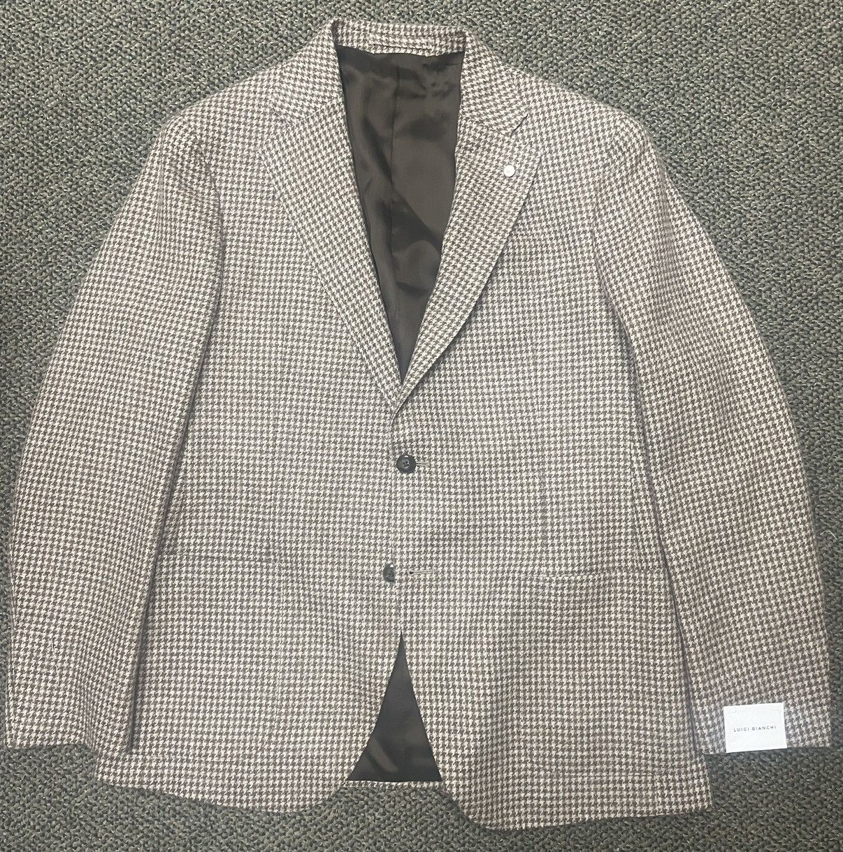 Luigi Bianchi Baby Alpaca Blend Houndstooth Jacket Size 42R - 6 Thumbnail