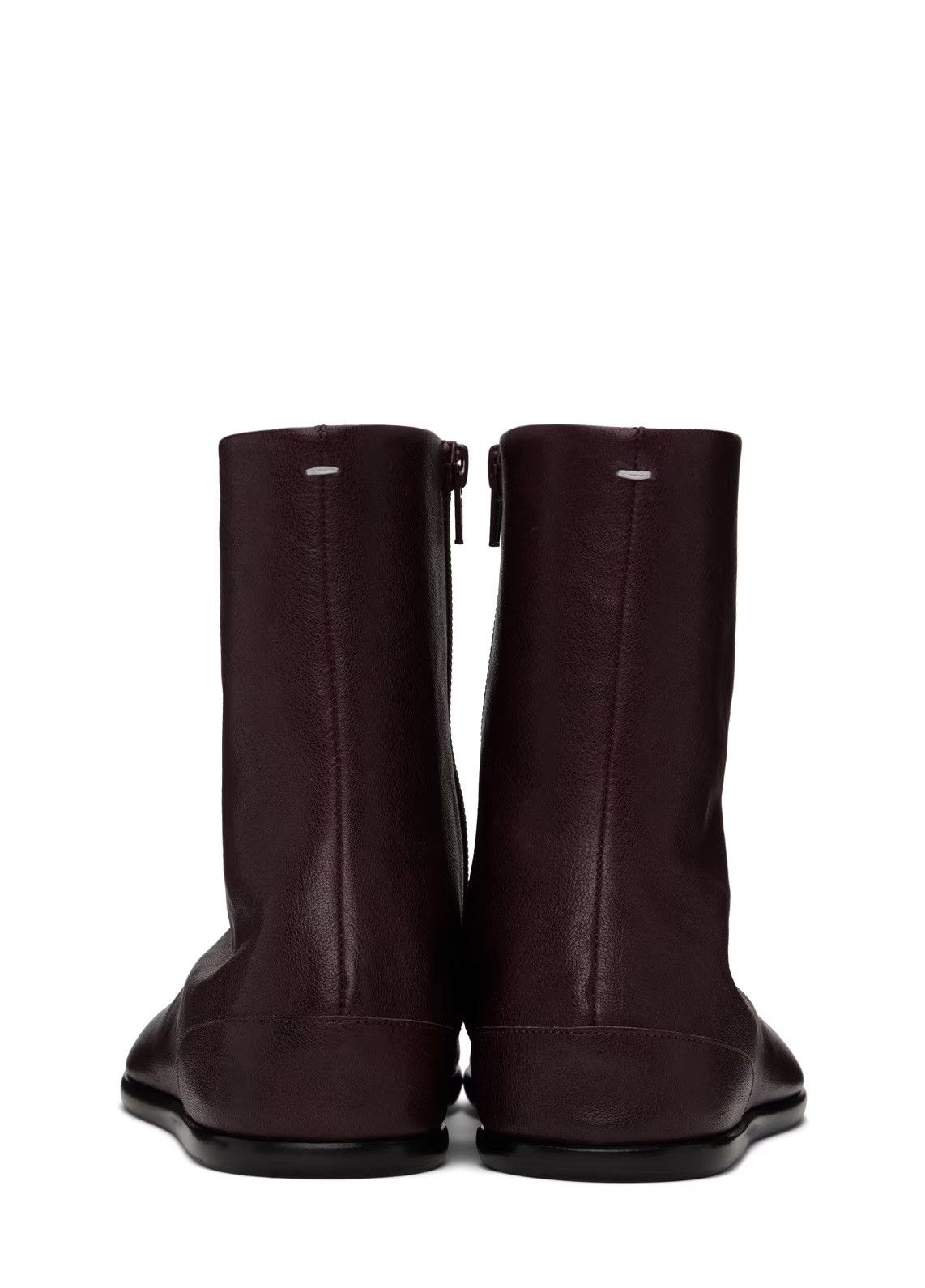 Maison Margiela Margiela Tabi Ankle Boots - Burgundy Camel Leather Size US 11 / EU 44 - 2 Thumbnail