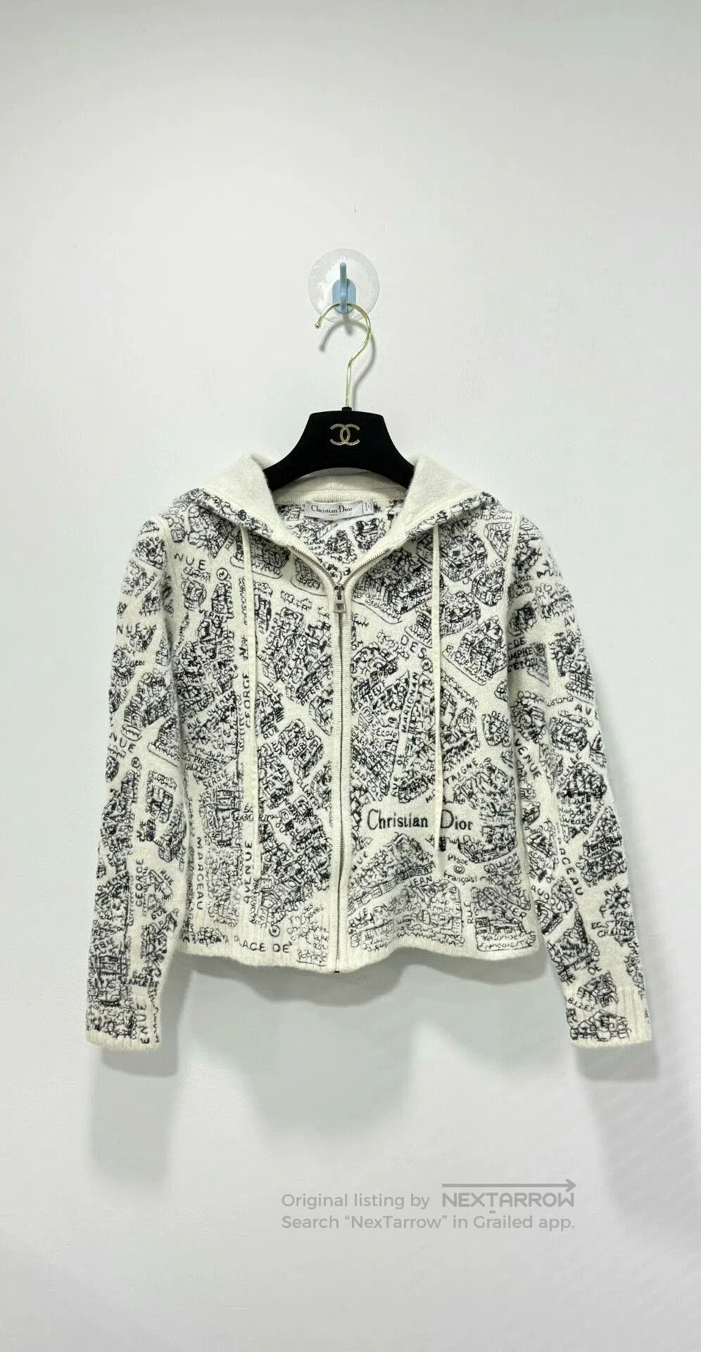 Dior Dior Paris Map Hooded Cashmere Cardigan. Size S / US 4 / IT 40 - 1 Thumbnail