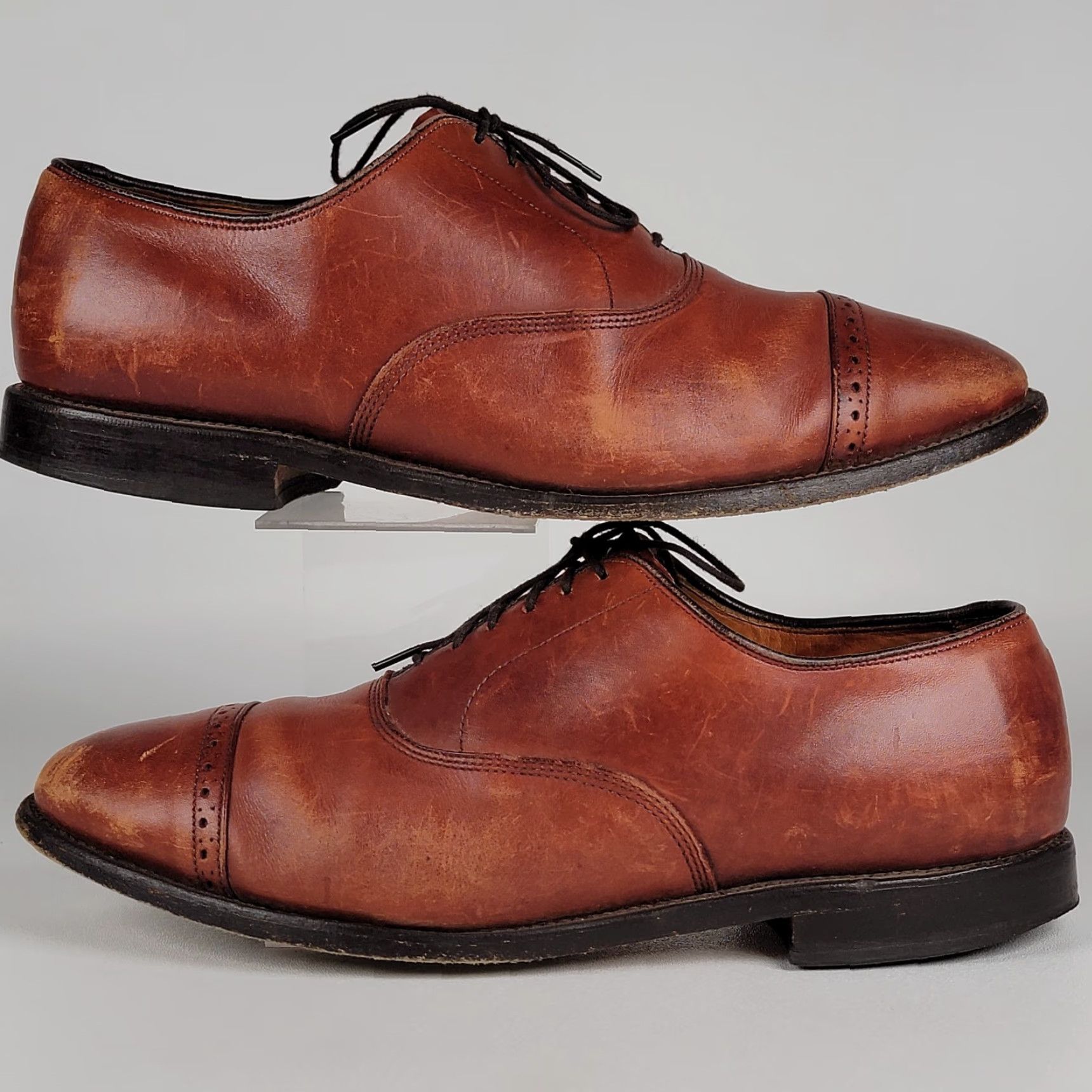 Allen Edmonds Allen Edmonds Byron Cap Toe Oxford Dress Shoes Brown US Size 10 D Men Leather Shoes Size ONE SIZE - 5 Thumbnail