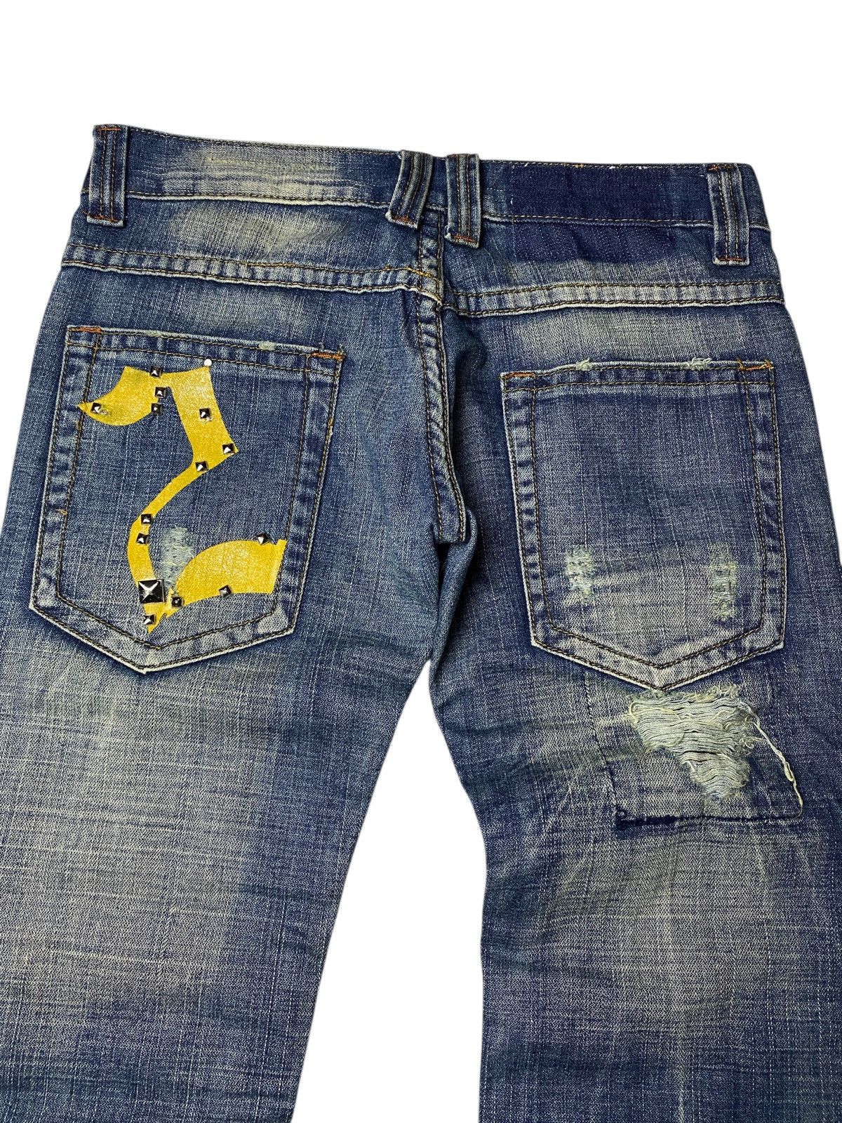 If Six Was Nine 2000's Q Seawash Studded Flared Jeans Size US 27 - 12 Thumbnail