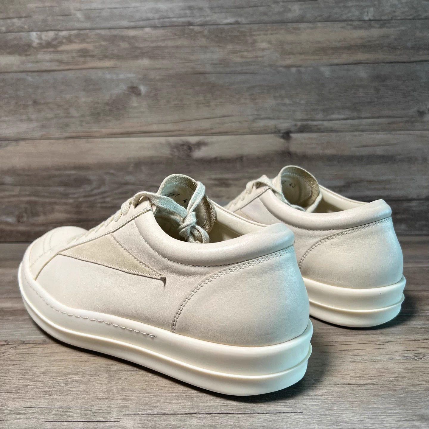 Rick Owens Rick Owens Milk White Low Top Leather 43 95 New Size US 10 / EU 43 - 4 Thumbnail