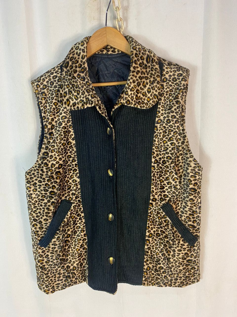 Japanese Brand Unbrand leopard button up vest jacket Size L / US 10 / IT 46 - 1 Thumbnail