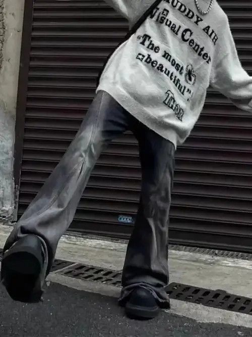 Jean Street Hip Hop Grunge Y2K Micro Flared Jeans Size US 34 / EU 50 - 4 Thumbnail