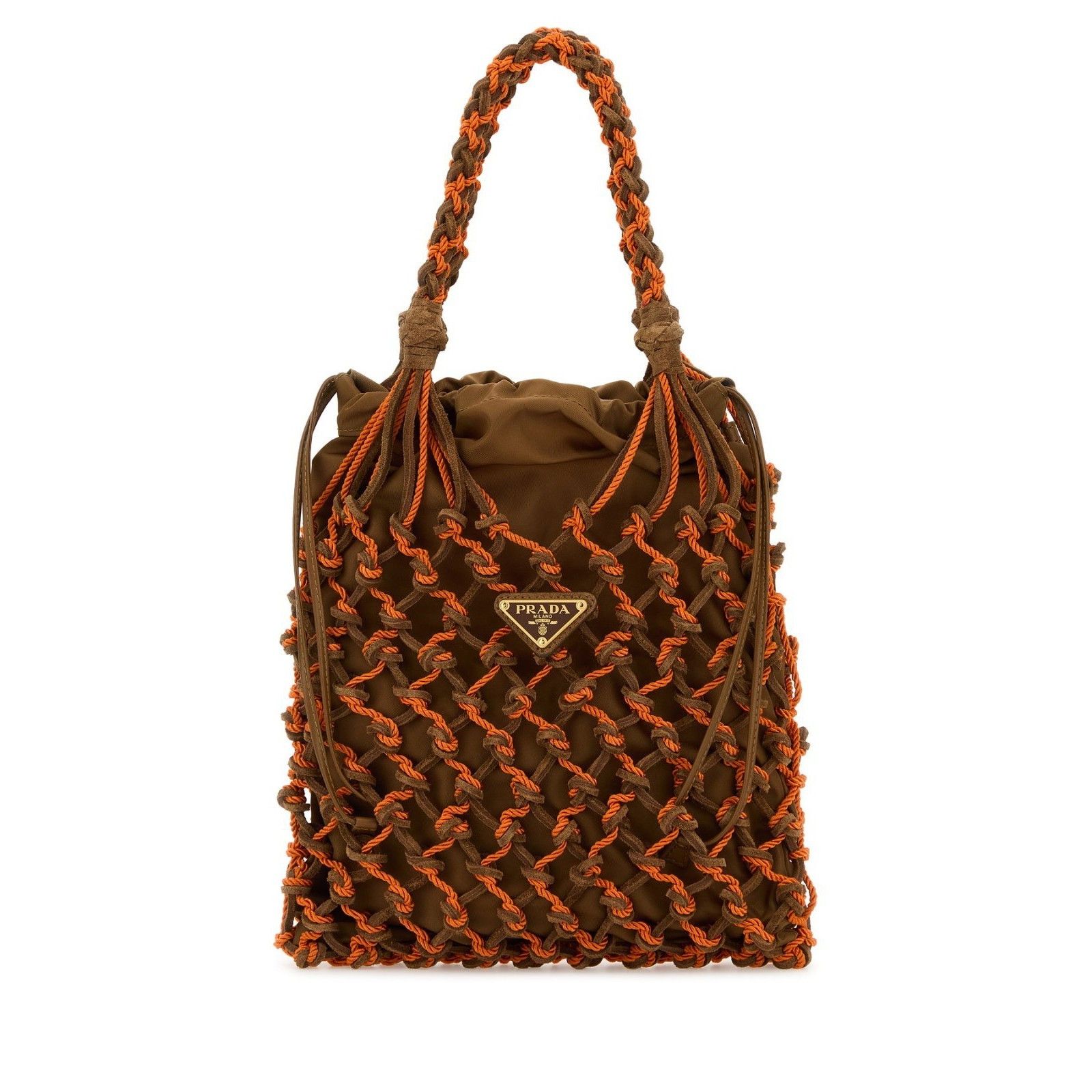 Prada PRADA Two-Tone Red Brown Mesh Tote Bag New And Authentic Size ONE SIZE - 1 Thumbnail
