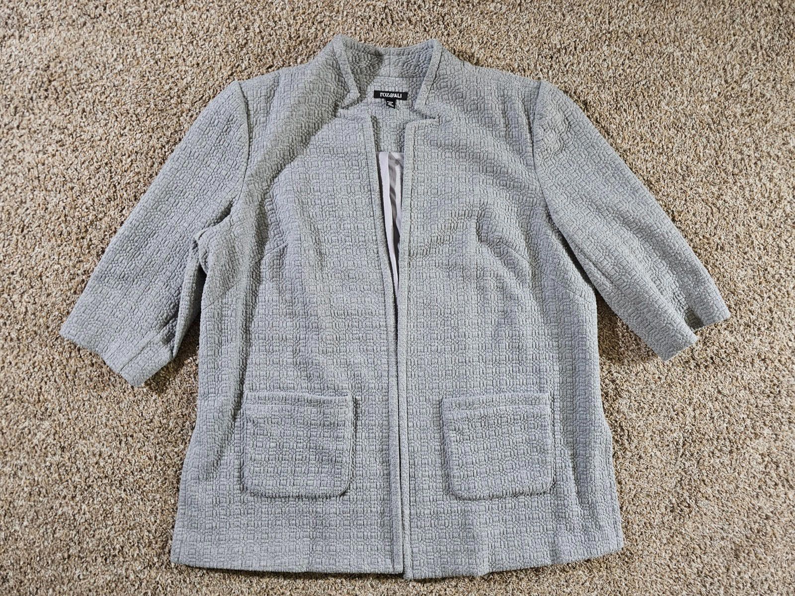 Designer Roz & Ali full zip sweater gray 2X Size XXL / US 16-18 / IT 52-54 - 1 Thumbnail