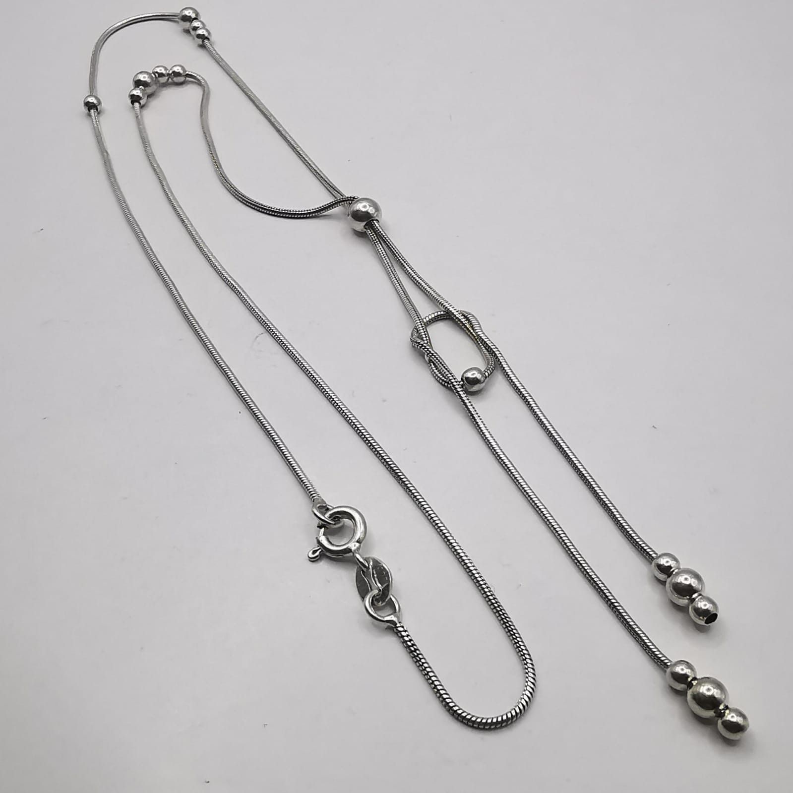 Sterling Silver Vintage Jewelry Chain, 925 Sterling Silver, Signed 6.75g Size ONE SIZE - 2 Thumbnail
