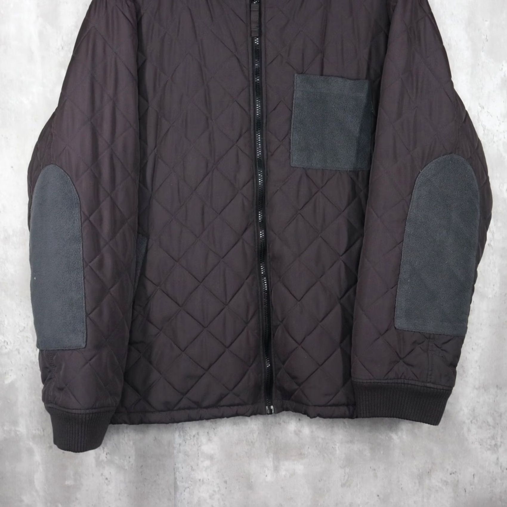 Edwin Edwin Puffer Jacket Mens Large Gray Quilted Elbow Patch Jacket Zip Nylon Coat Size US L / EU 52-54 / 3 - 4 Thumbnail