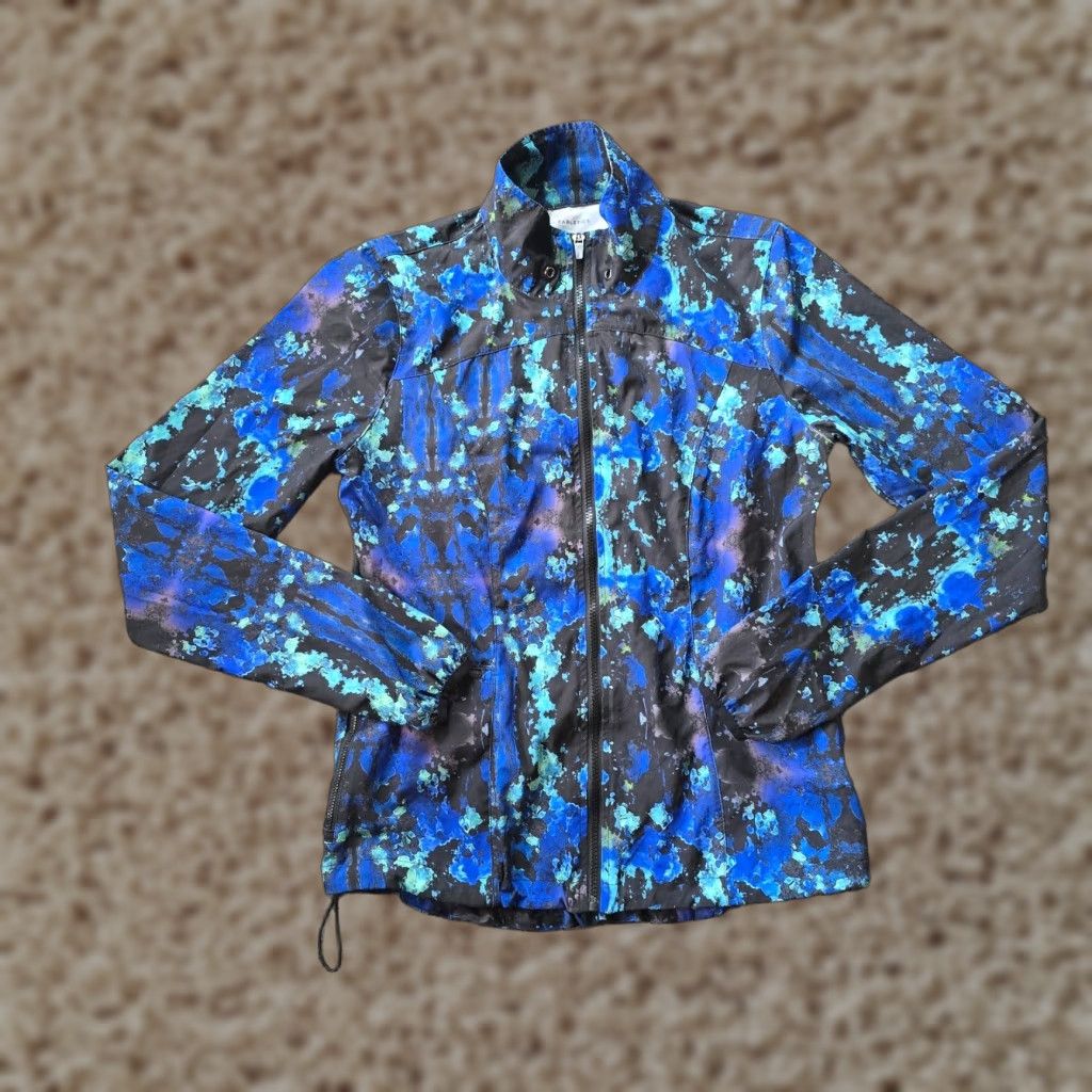 Fabletics Fabletics Jacket Women M Blue Windbreaker Watercolor Full Zip Athletic Size M / US 6-8 / IT 42-44 - 1 Thumbnail