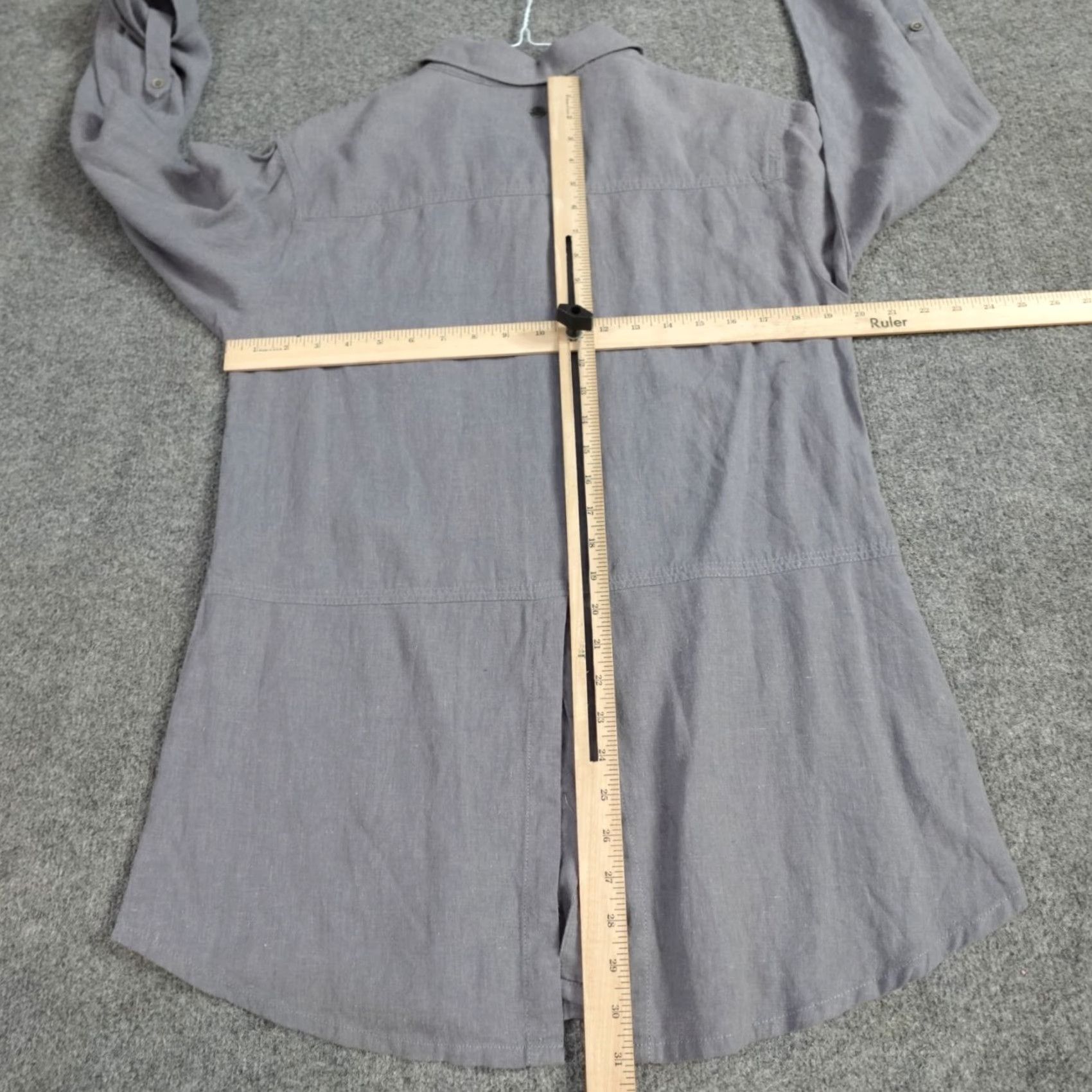 Prana prAna Aster Womens Button-Up Shirt M Gray Solid Hemp Size M / US 6-8 / IT 42-44 - 5 Thumbnail