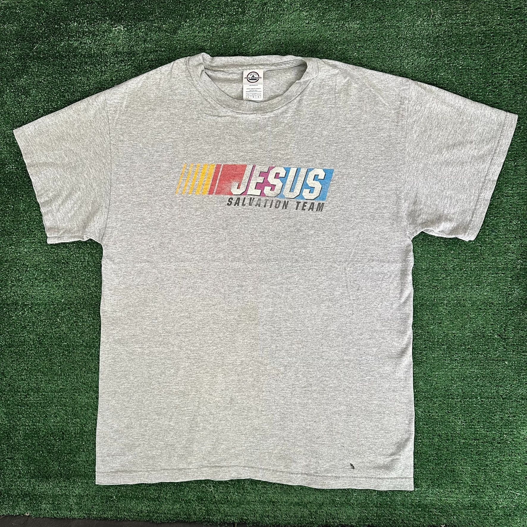 Vintage Vintage Y2K Jesus Salvation Team T-Shirt Funny Christian Par Size US L / EU 52-54 / 3 - 1 Thumbnail