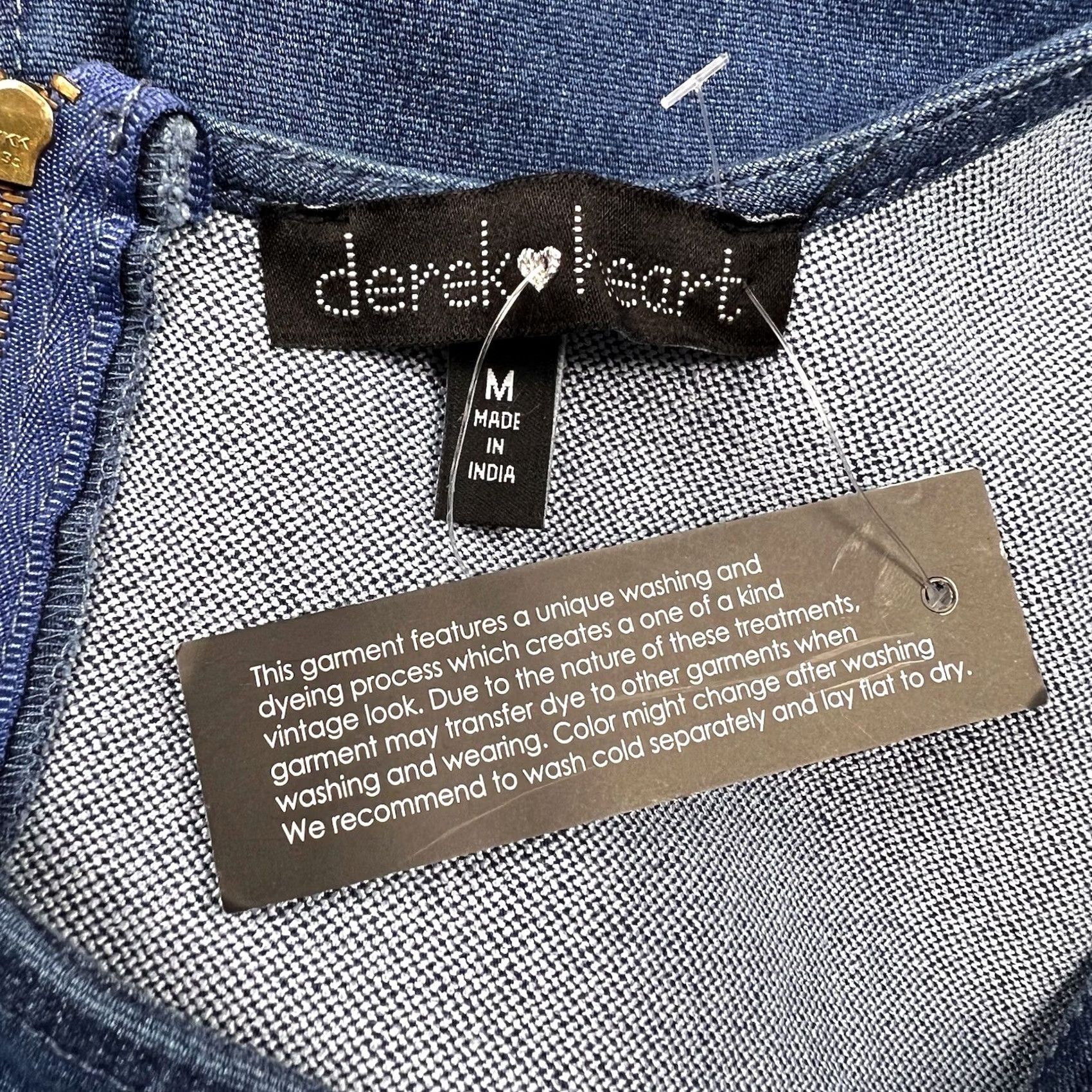 Vintage Derek Heart Jumper Dress Denim Blue Sleeveless Cotton Polyester Spandex Short Dress Medium M Womens Slim Stretch Fashion Size M / US 6-8 / IT 42-44 - 2 Thumbnail