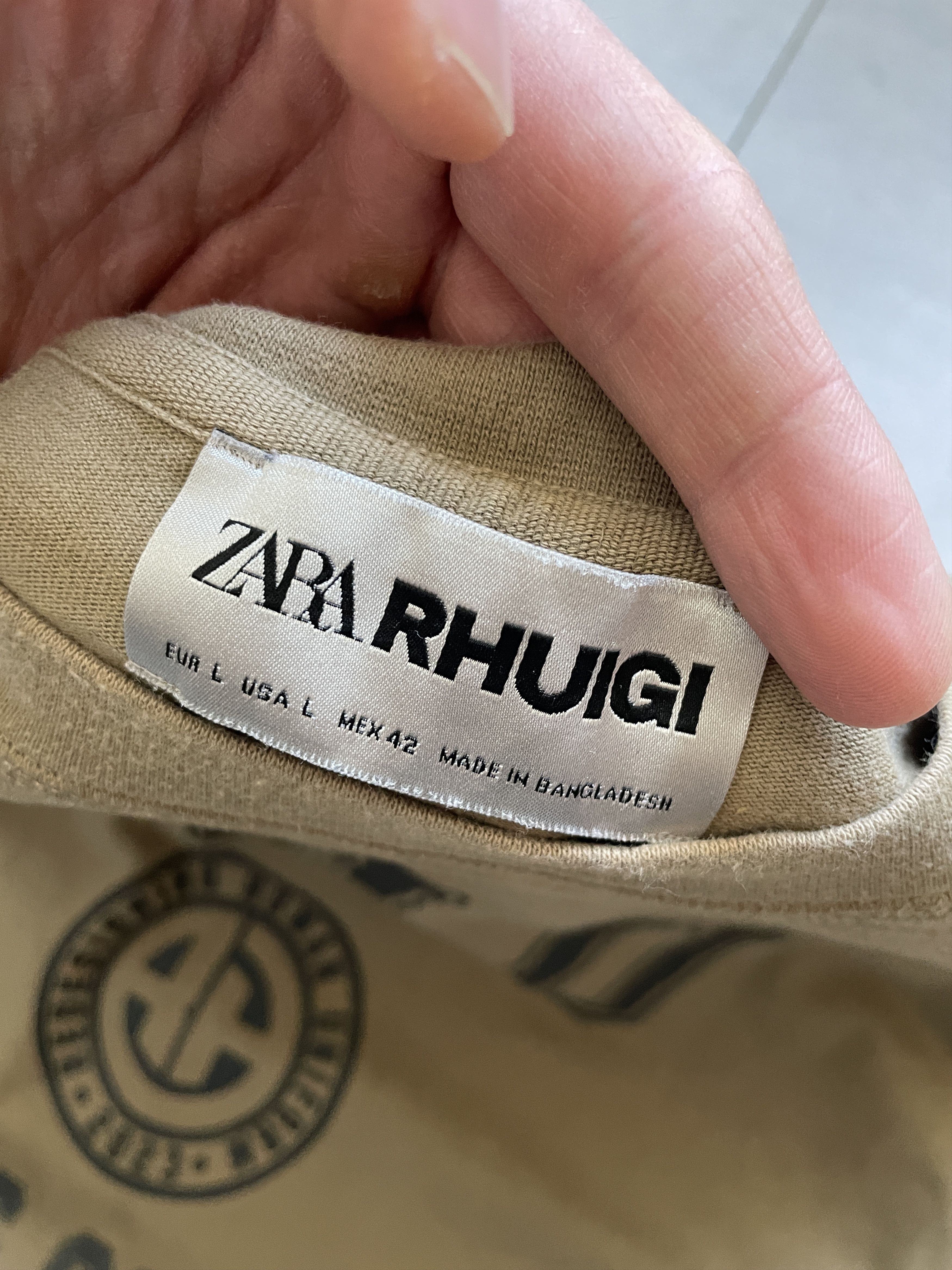 Rhude ZARA X RHUDE RHUIGI BEIGE ACROSS COUNTRY TEE Size US L / EU 52-54 / 3 - 3 Thumbnail