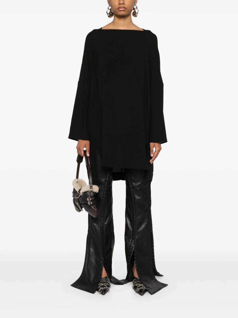 Rick Owens o1y0126 Mini Dress in Black Size S / US 4 / IT 40 - 5 Thumbnail