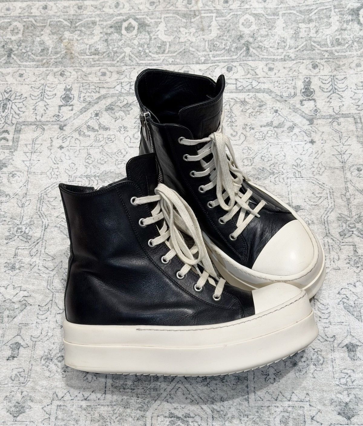 Rick Owens Rick Owens Mainline Leather High-Top Converse, Thick Sole Size US 7 / EU 40 - 4 Thumbnail