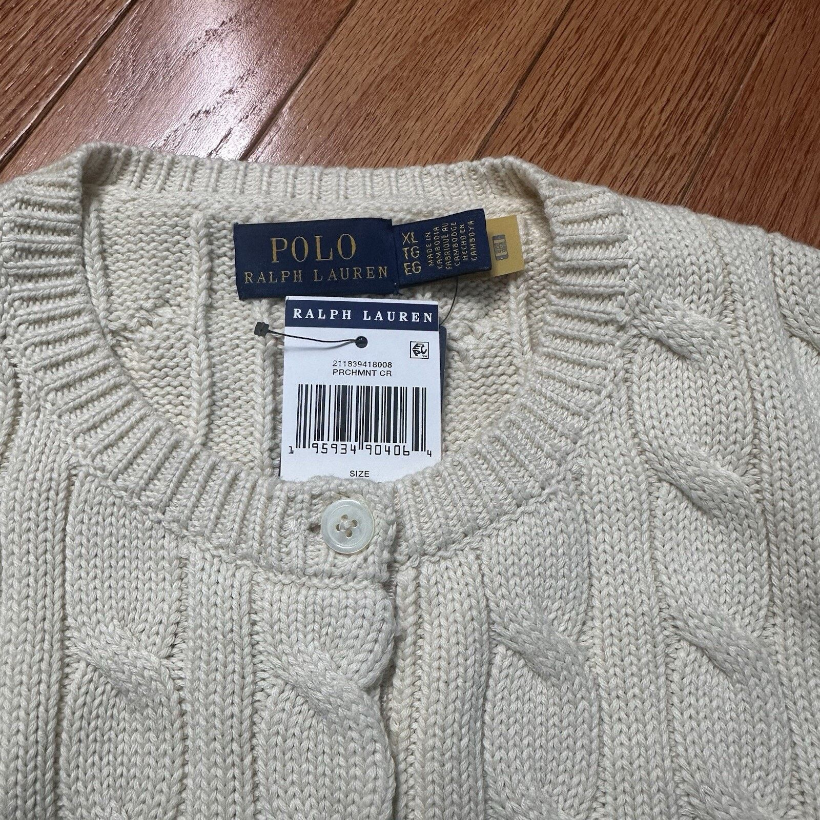 Ralph Lauren Polo Ralph Lauren Women Cotton Cardigan Sweater Cream XL Size XL / US 12-14 / IT 48-50 - 4 Thumbnail