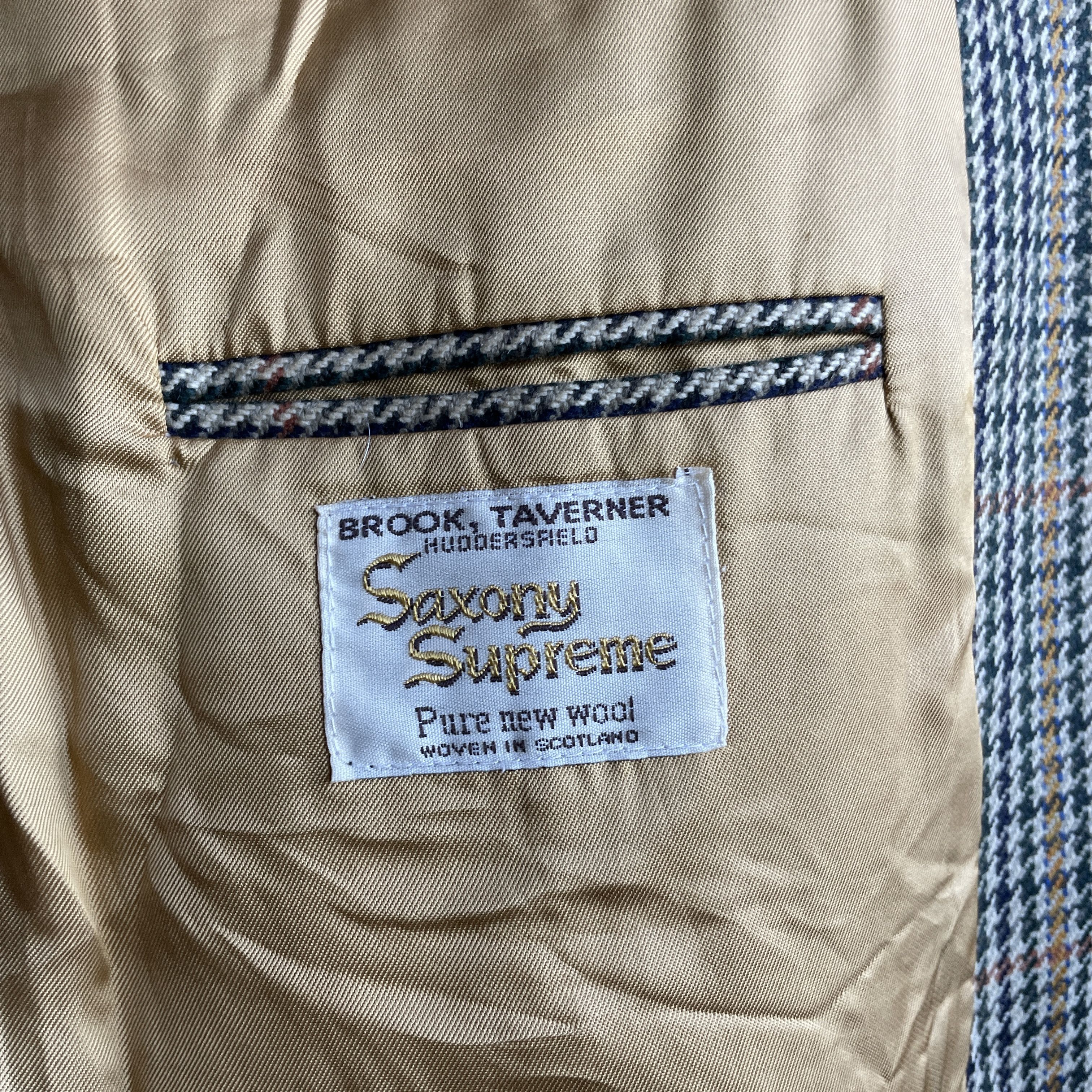 Other Brook Taverner Vintage Houndstooth Tweed Sport Coat Blazer Size 44R - 13 Thumbnail