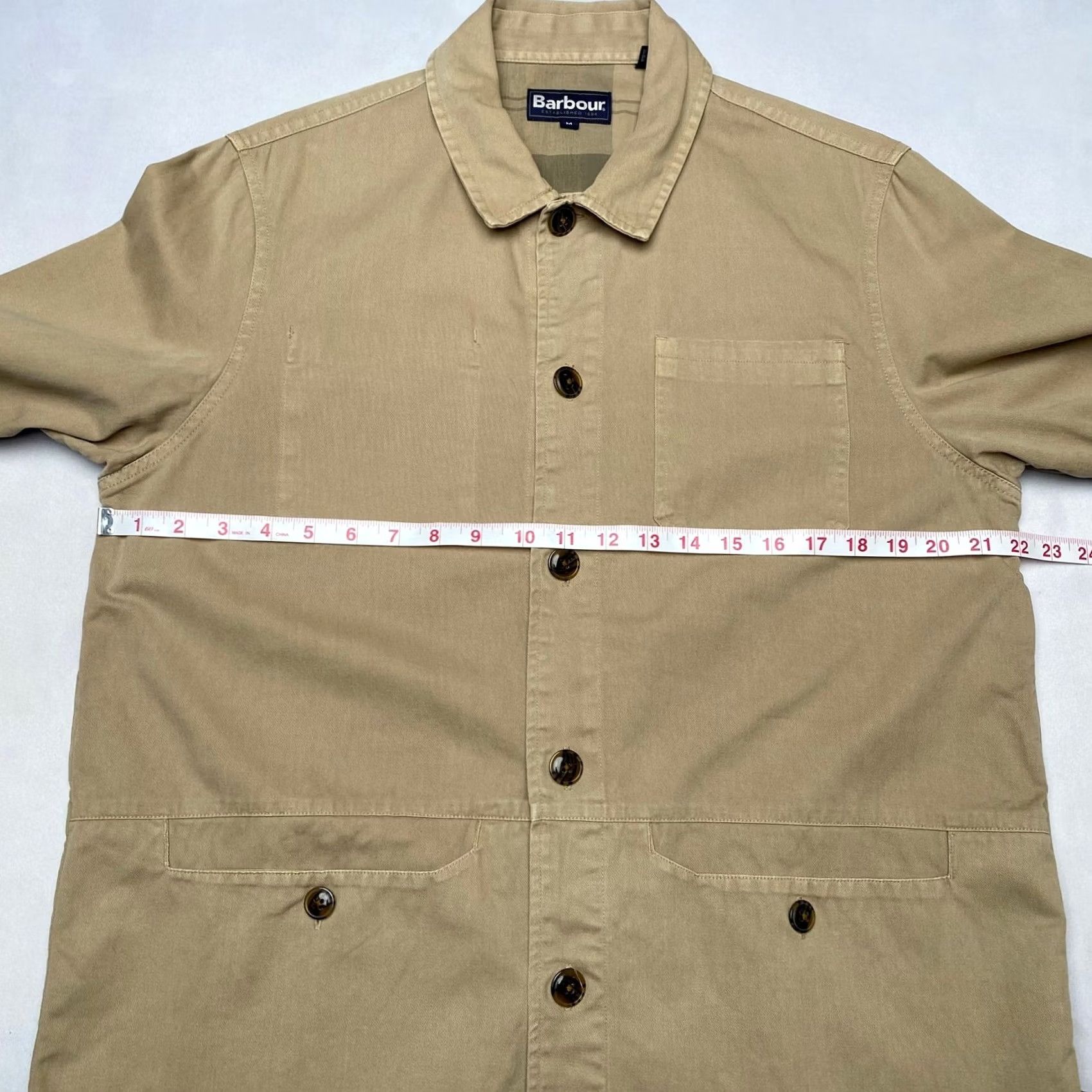 Barbour Barbour Dene Overshirt Jacket Cotton Twill Men's Medium Chore Utility Tan Size US M / EU 48-50 / 2 - 7 Thumbnail